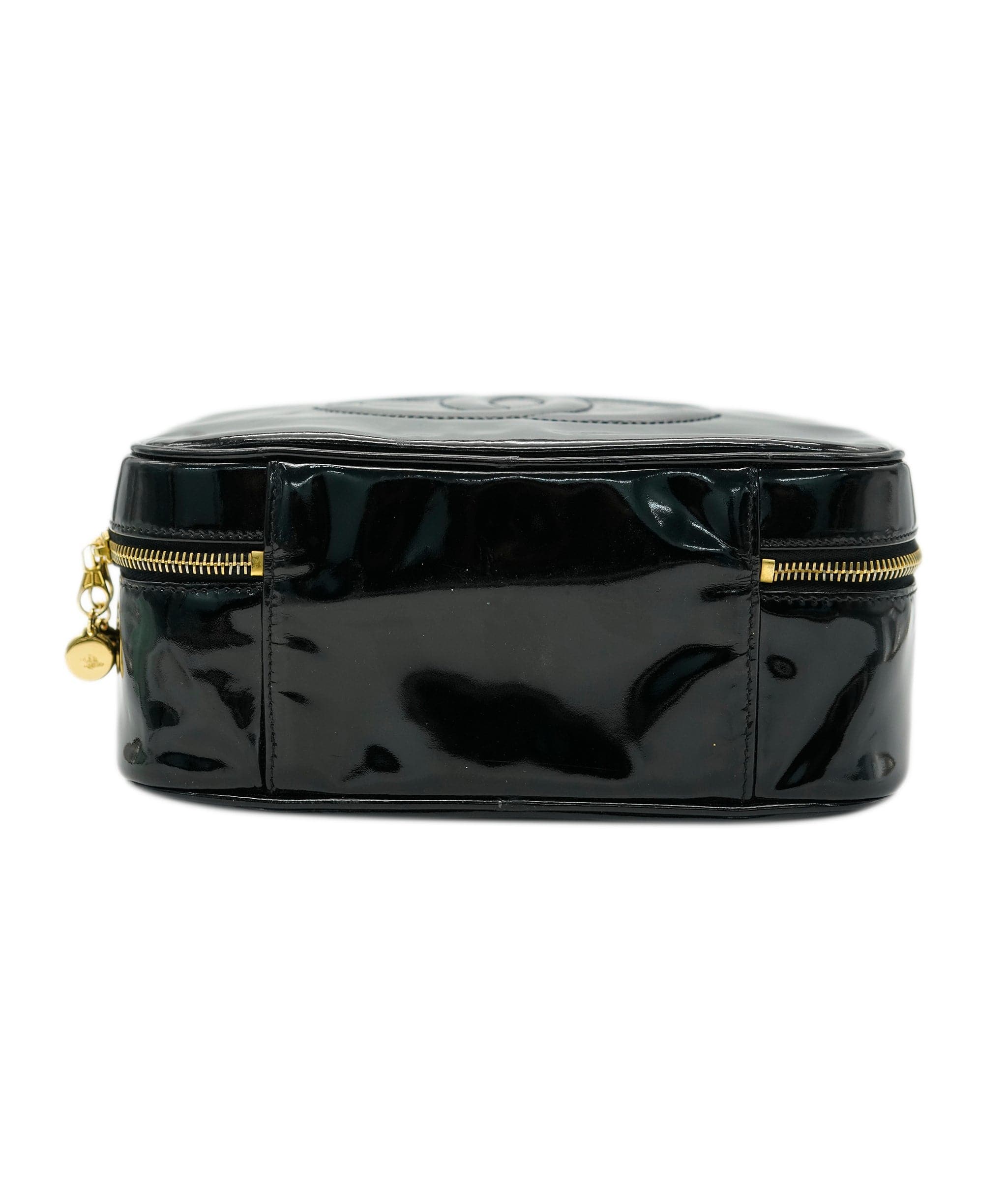 Chanel Chanel Black Vintage Patent Vanity with Strap ALL0842