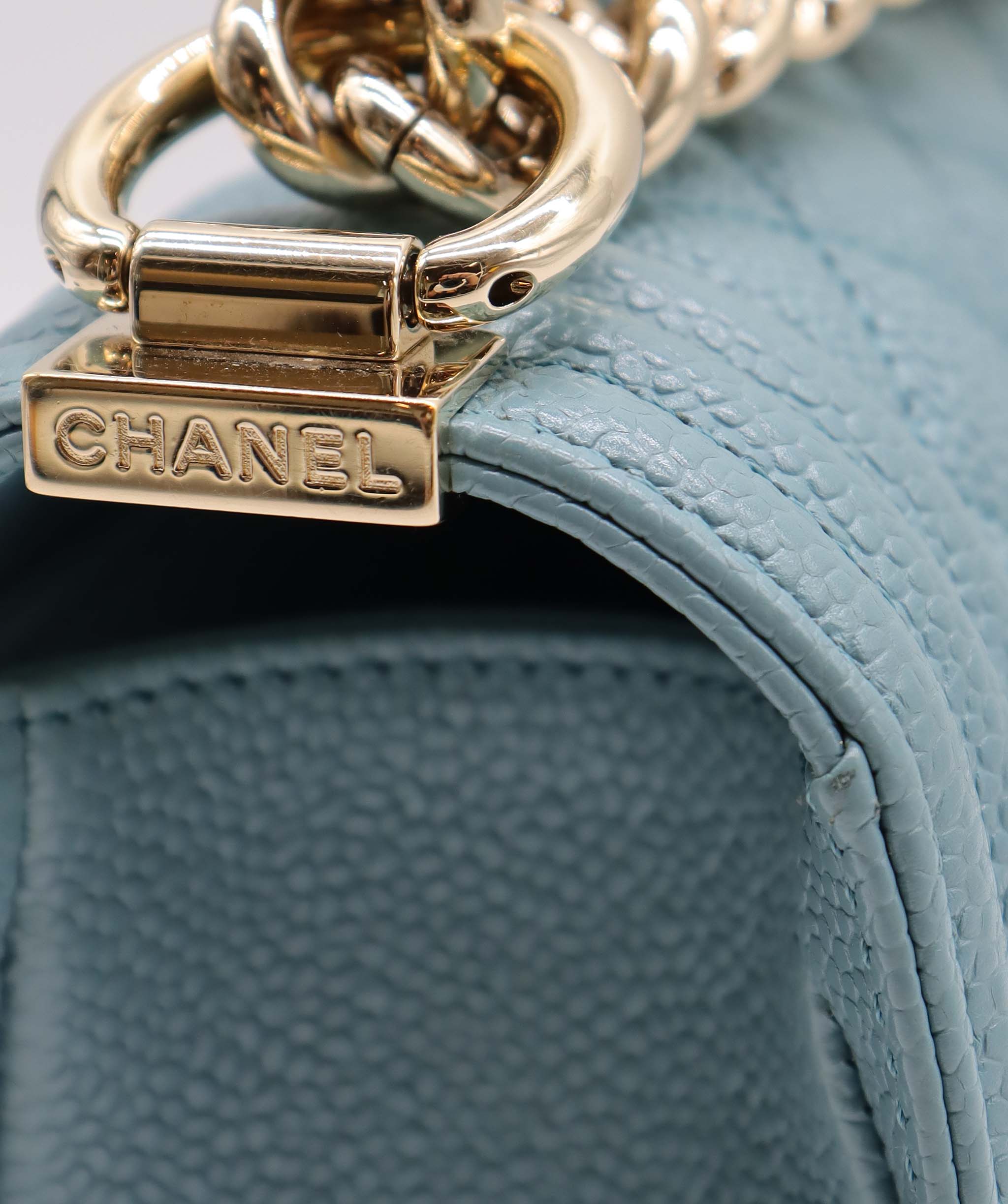 Chanel Chanel Blue Caviar Medium Boy Bag GHW AGC3179