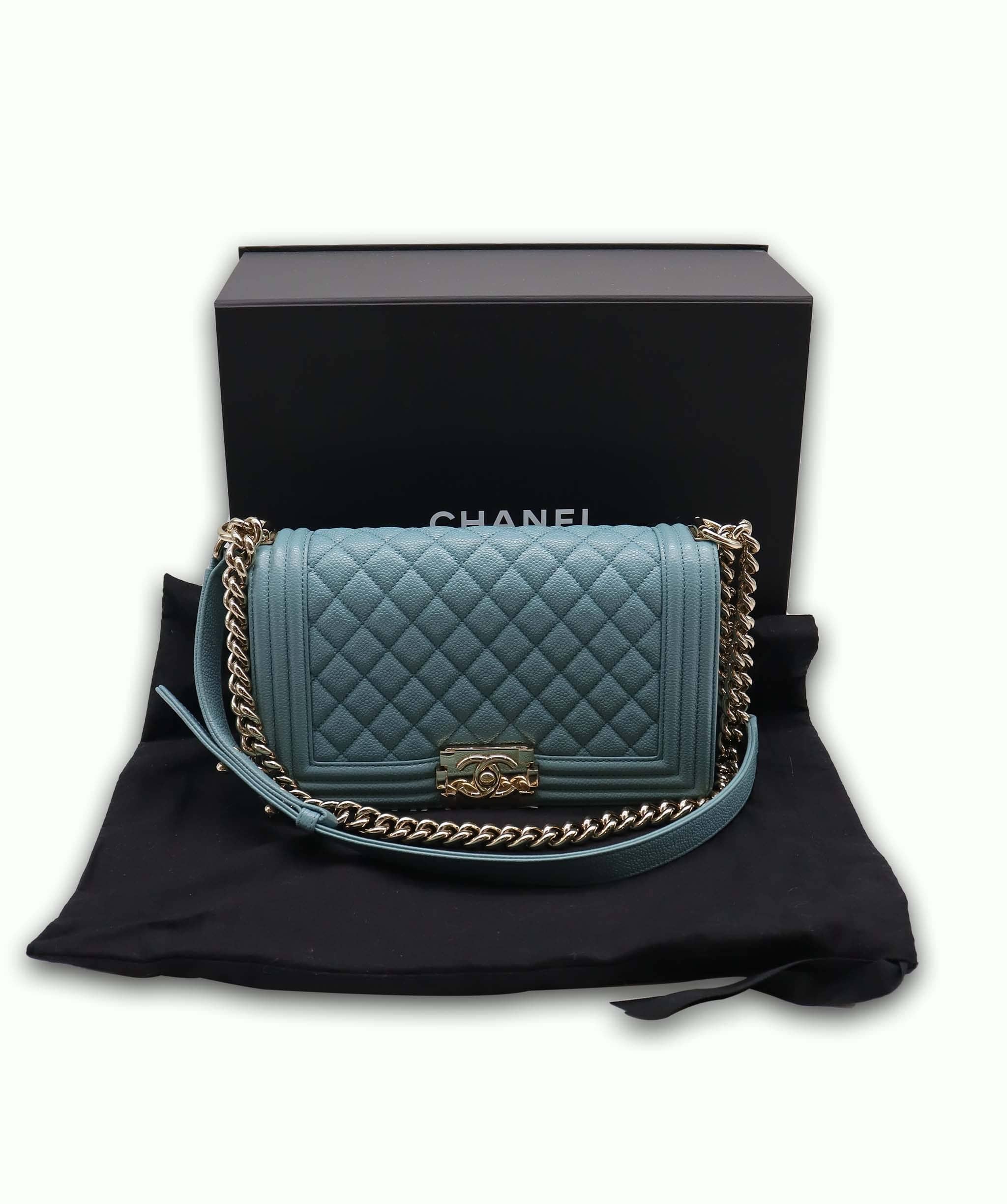 Chanel Chanel Blue Caviar Medium Boy Bag GHW AGC3179