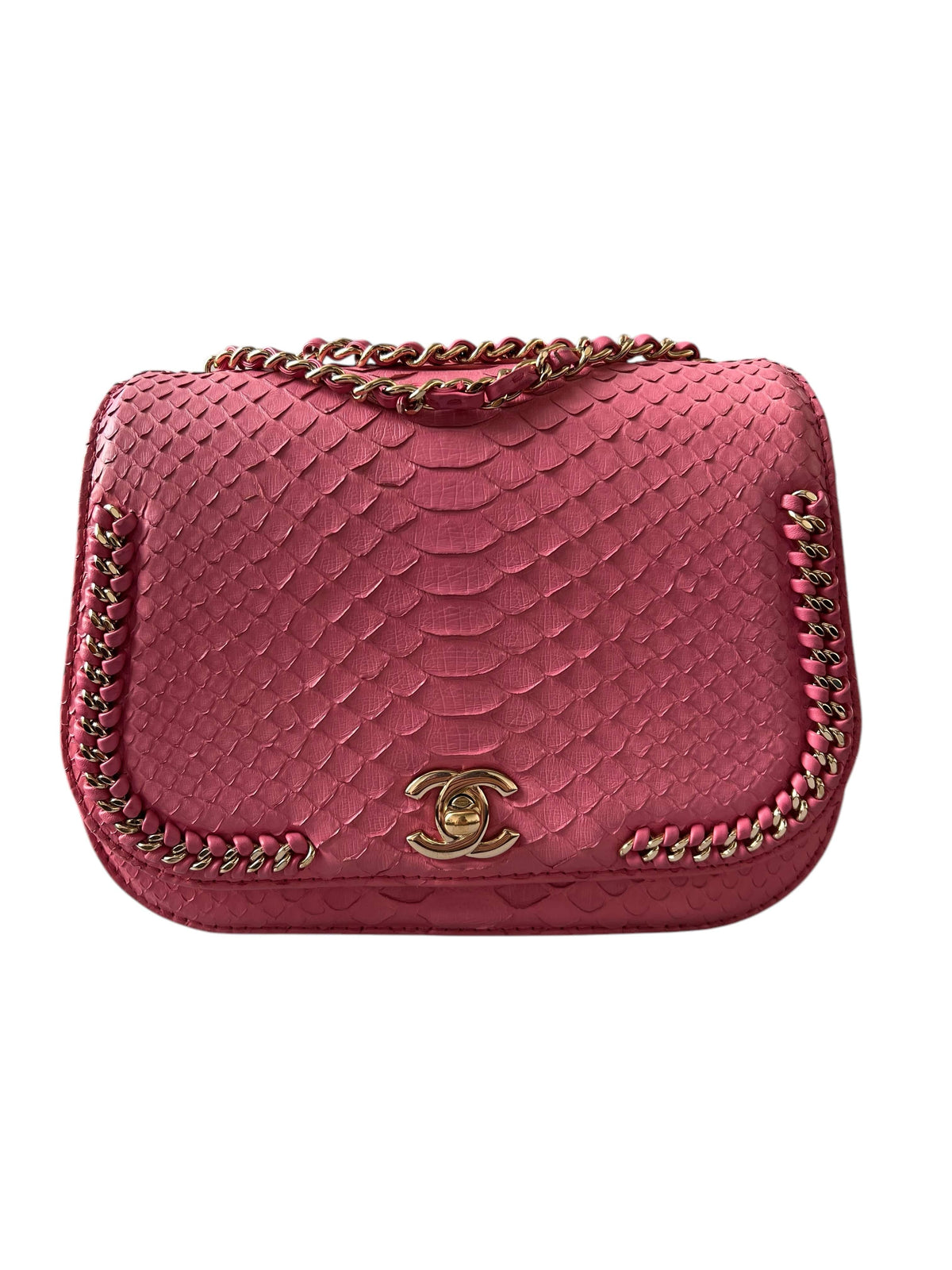 Python Chanel Flap Buy Pre Loved Chanel Braid Around Python Flap Pink GHW SYCYR188 ...
