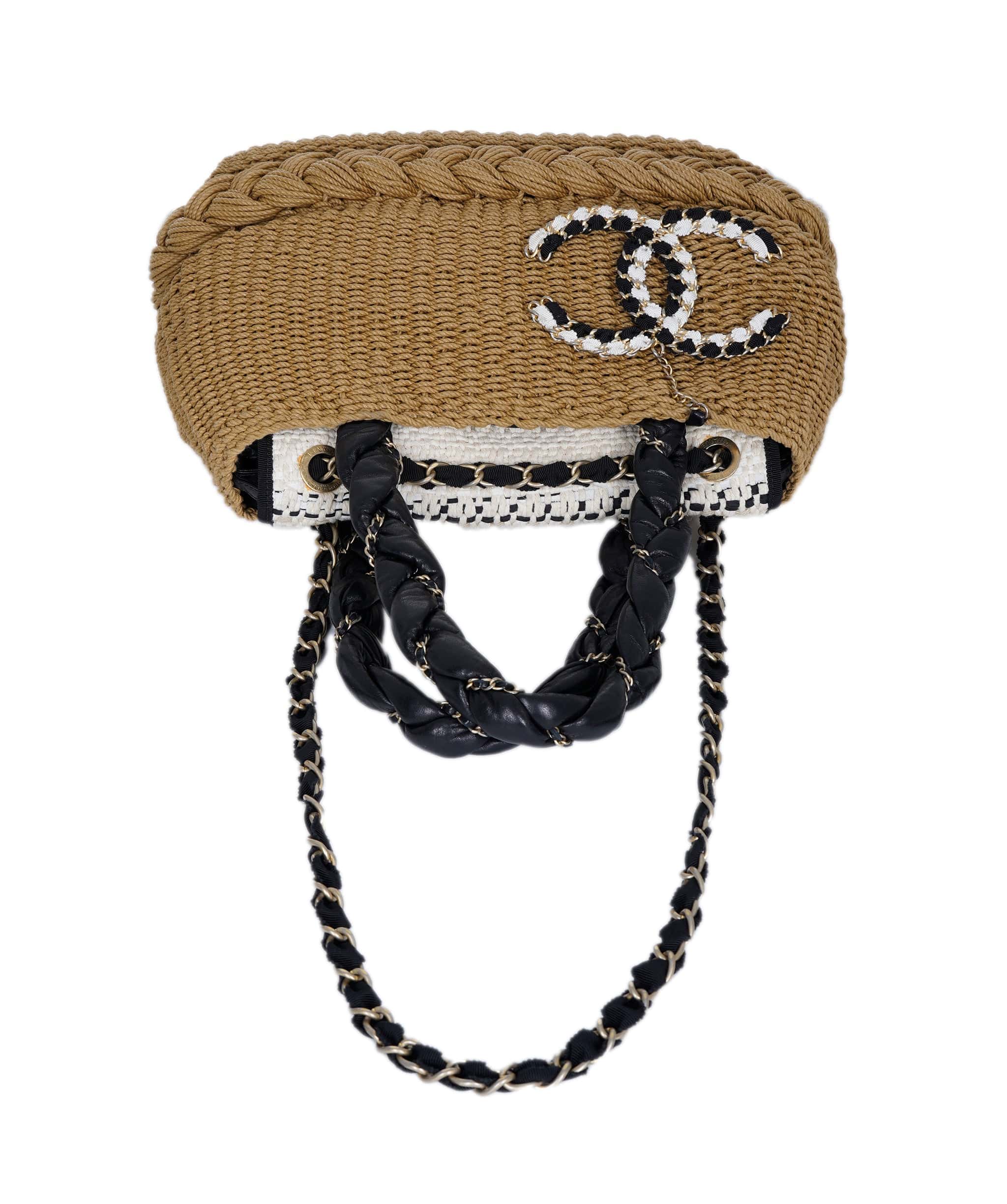Chanel Chanel Braided rope raffia detail crossbody GHW ASL9217