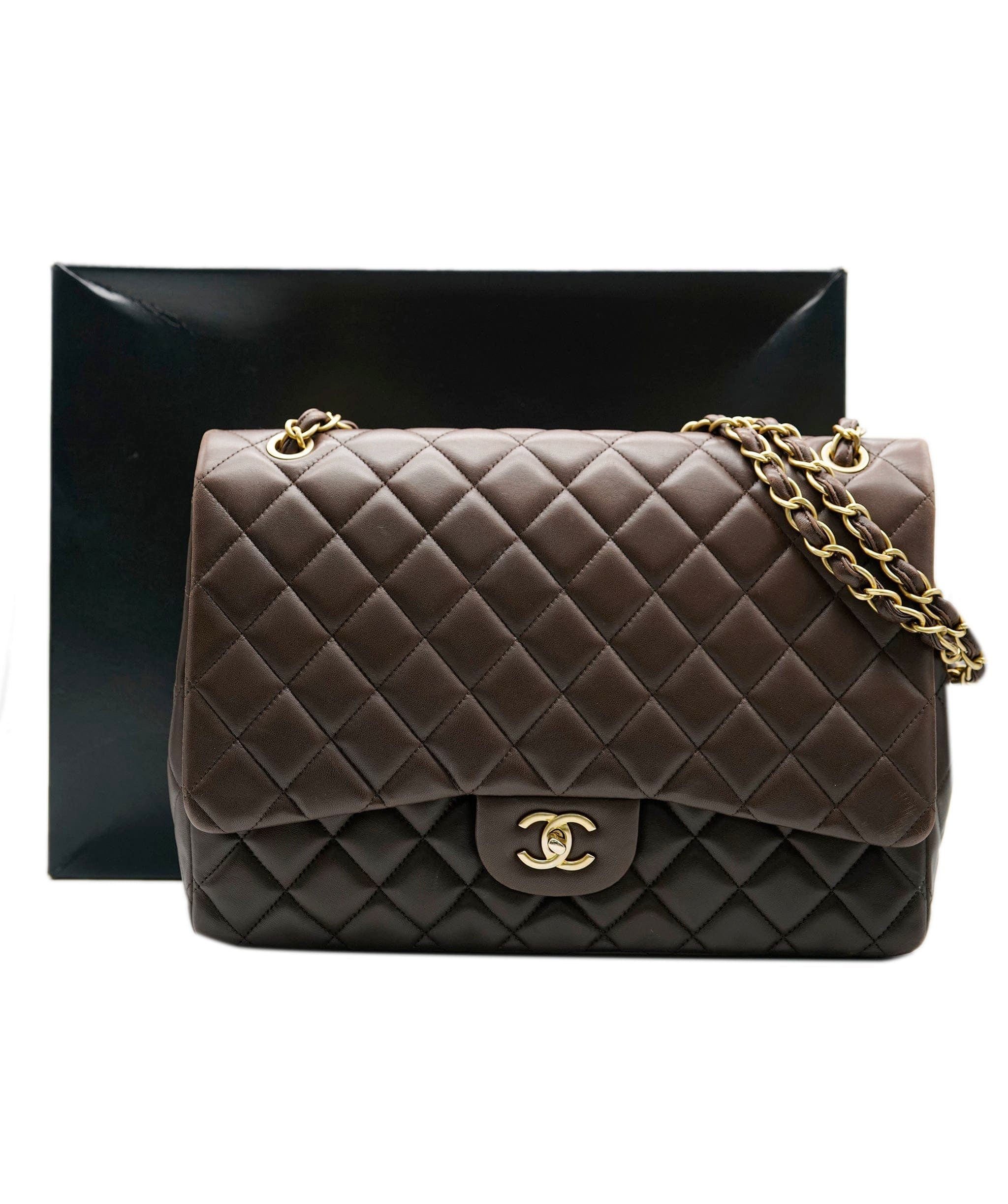 Chanel Chanel Brown Lambskin Maxi Flap Bag ASC4201