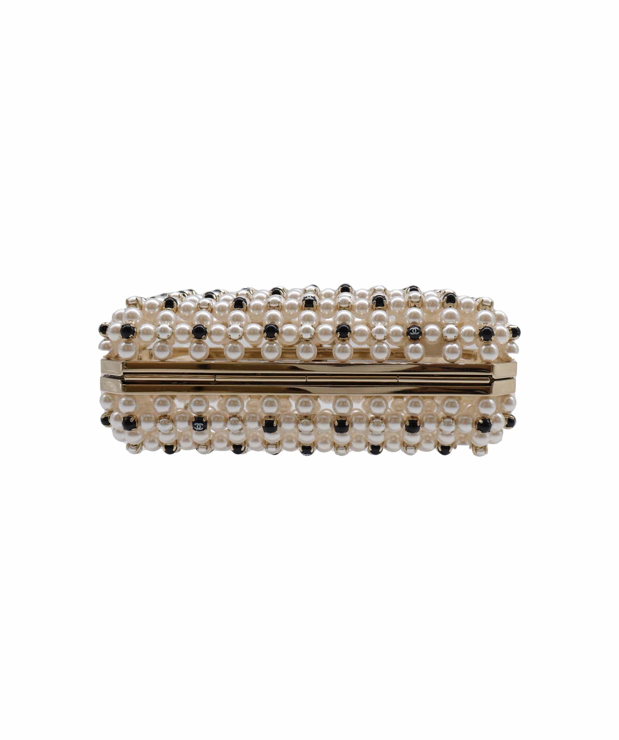Chanel Caged Pearl Minaudiere Black White - DXBS2525 – Luxury Promise
