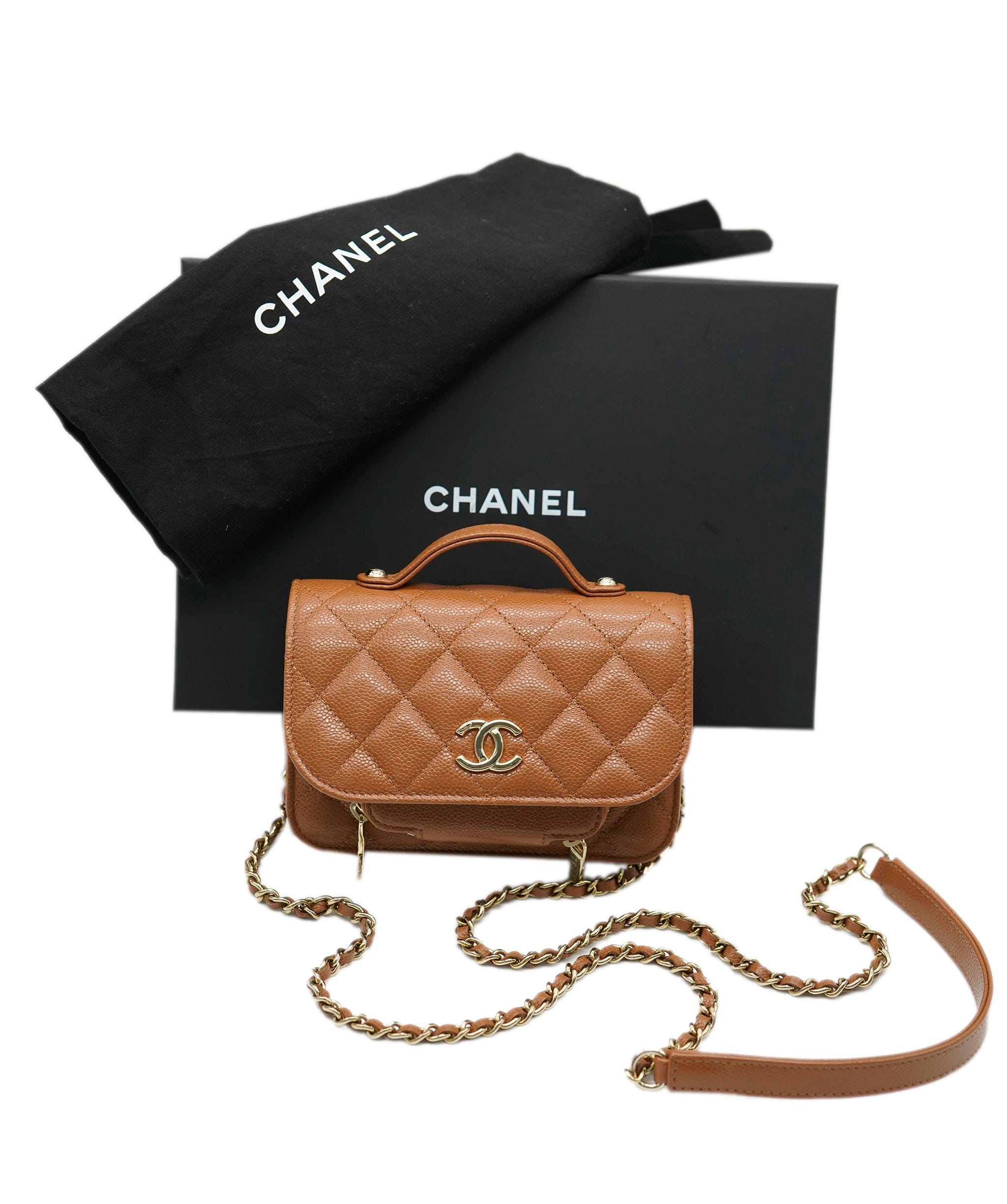 Chanel Chanel caramel mini caviar business affinity WOC AVC1929