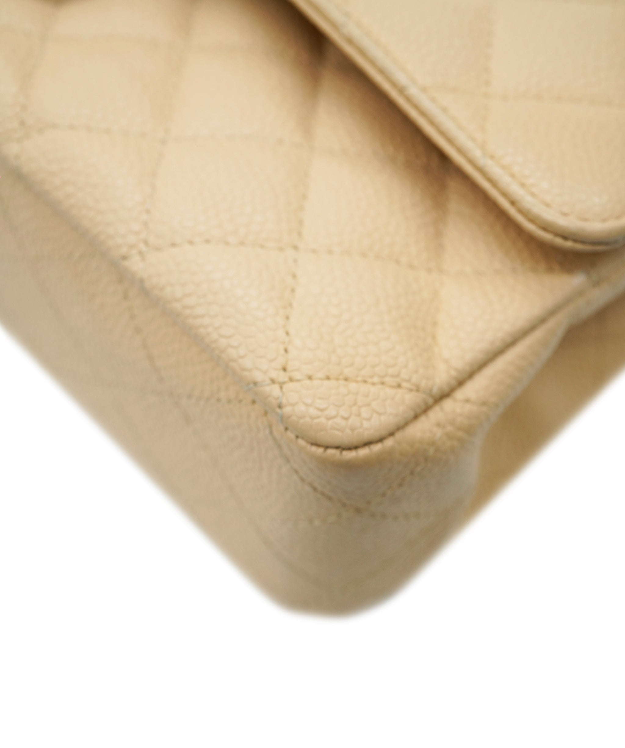 Chanel Chanel Caviar Beige Classic Flap With Silver Hardware  ALC3566