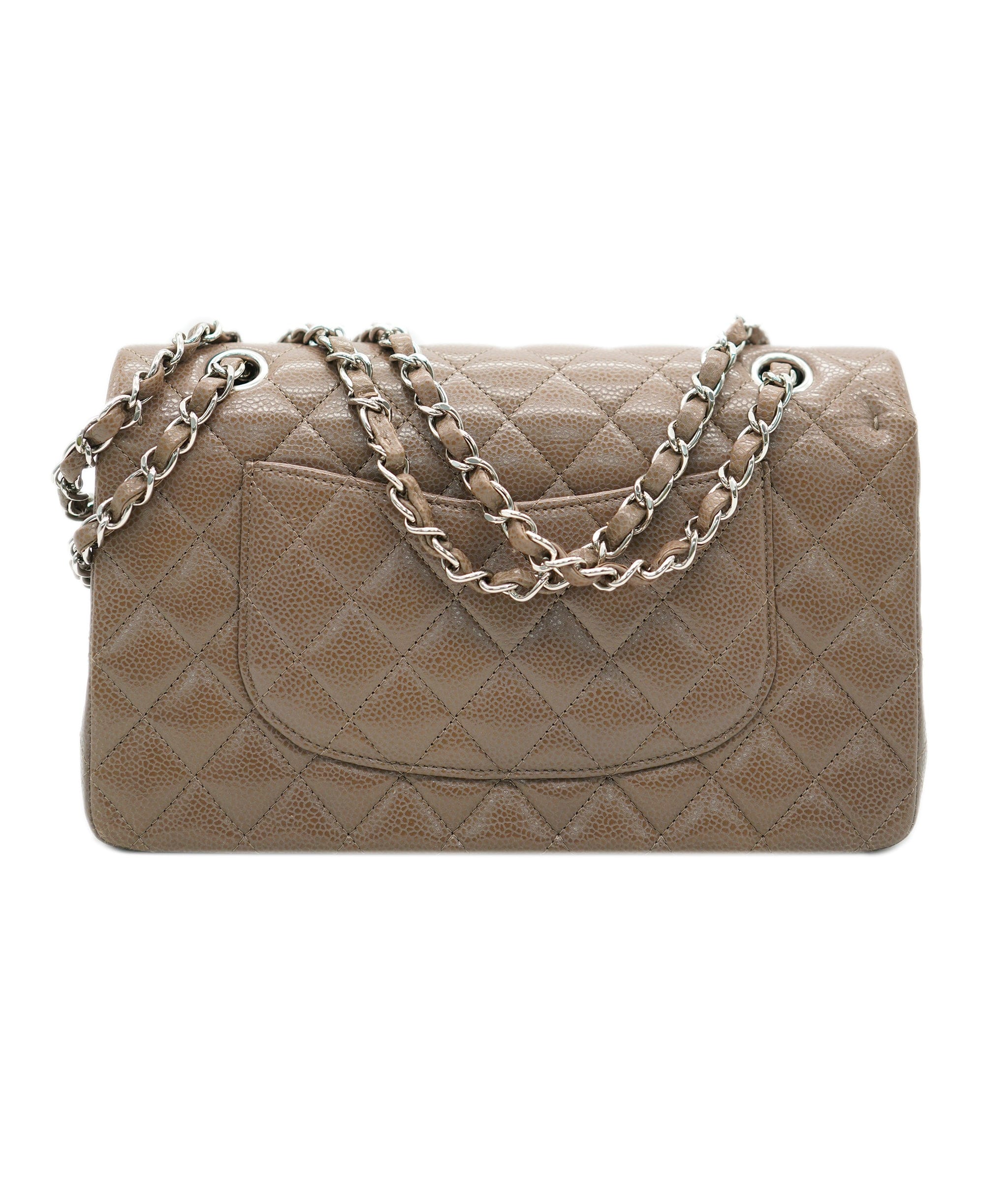 Chanel Chanel caviar light brown classic flap with SHW - AJC0790