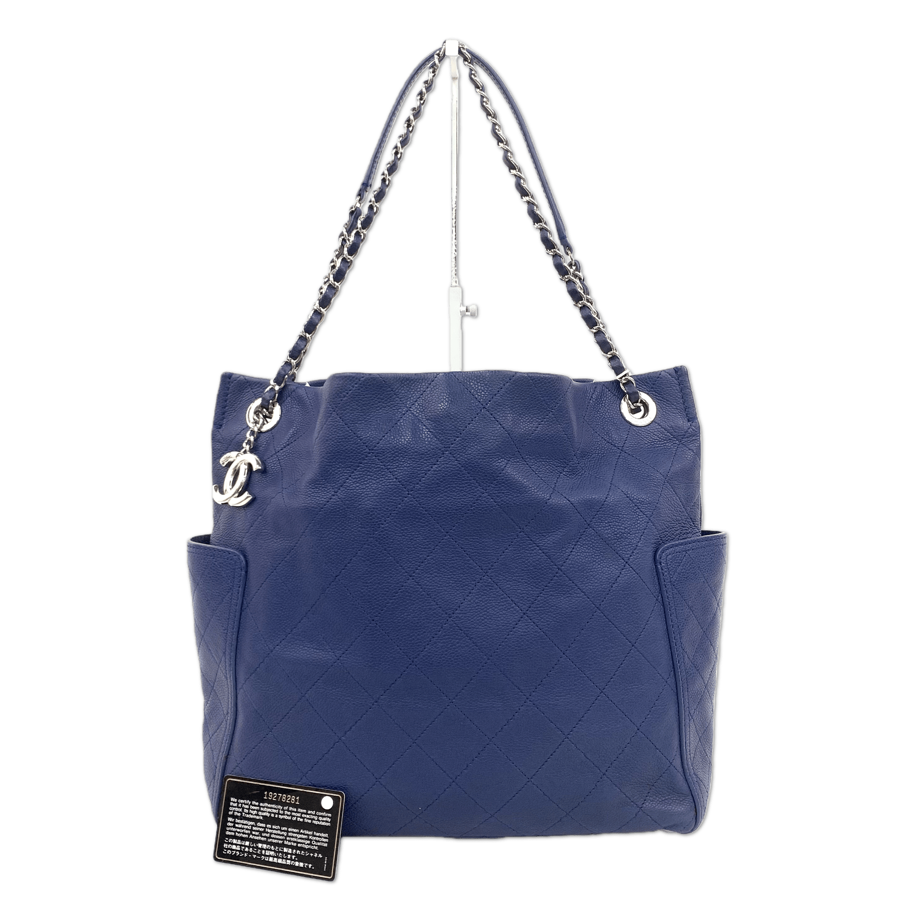 Chanel Chanel Caviar Quilted CC Charm Tote with Silver Hardware C19491838053
