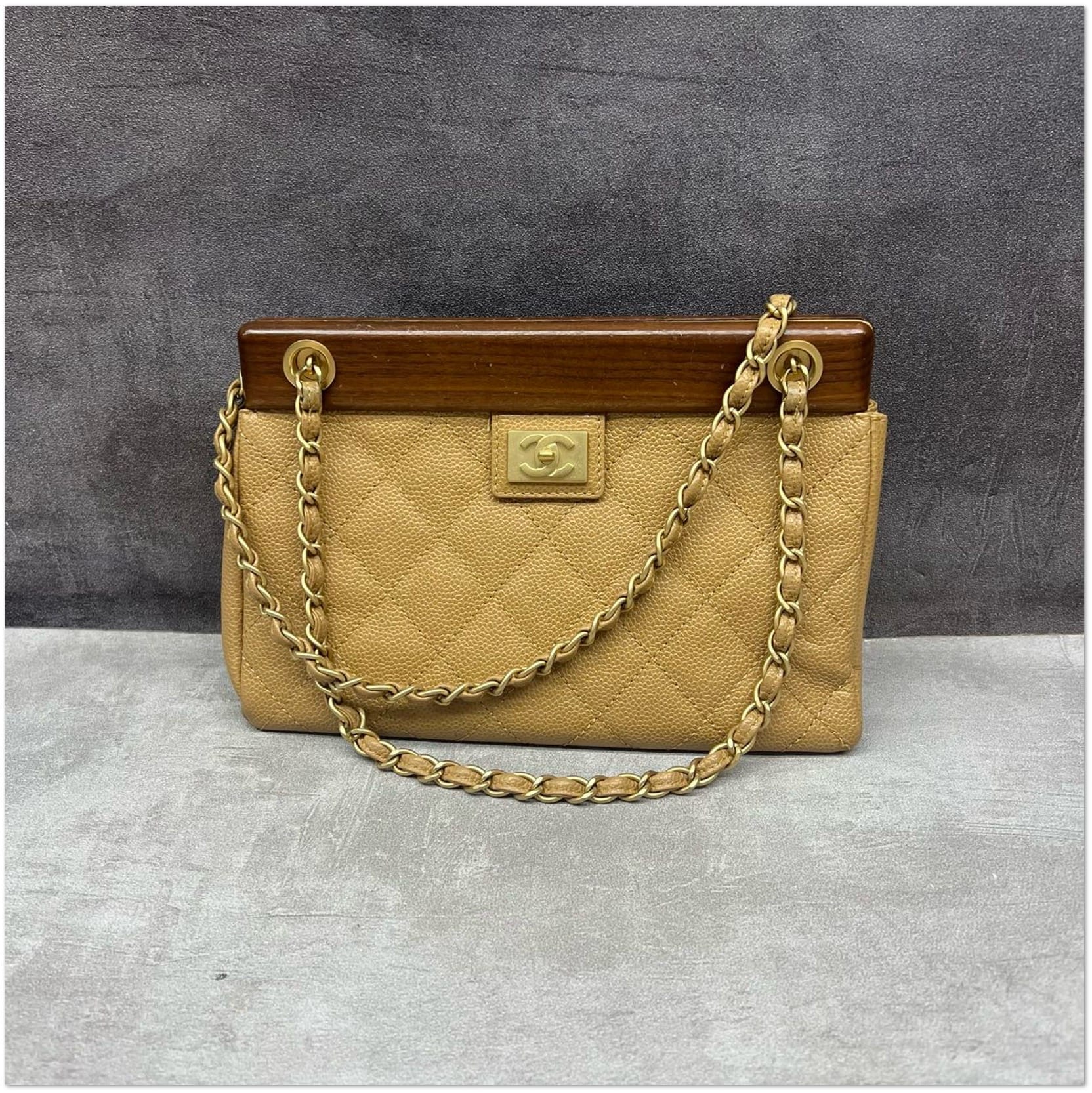 Chanel Chanel Caviar Quilted Flap with Wood Frame C19496184797