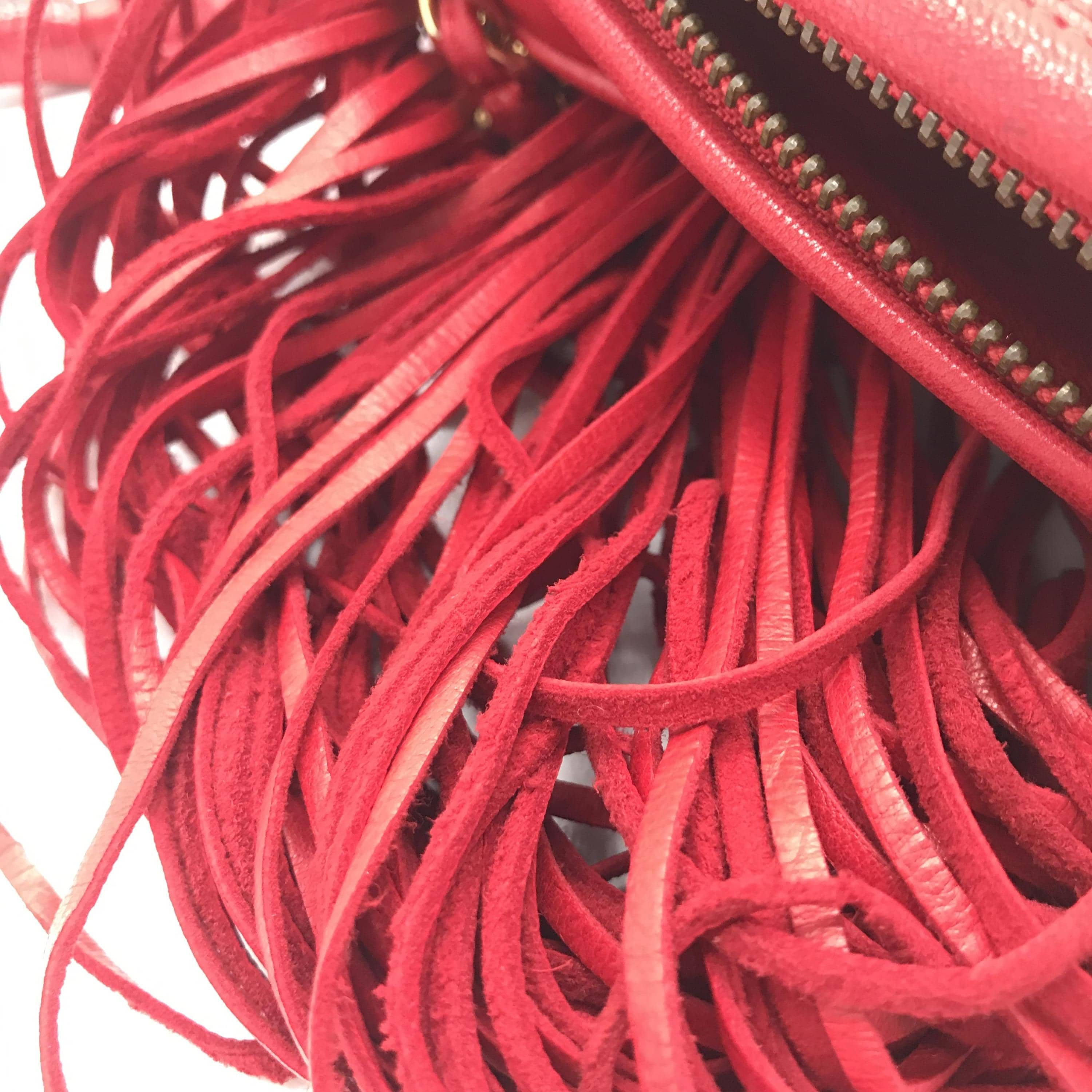 Chanel Chanel CC Quilted Red Leather Camera Tassel Bag ALC3196