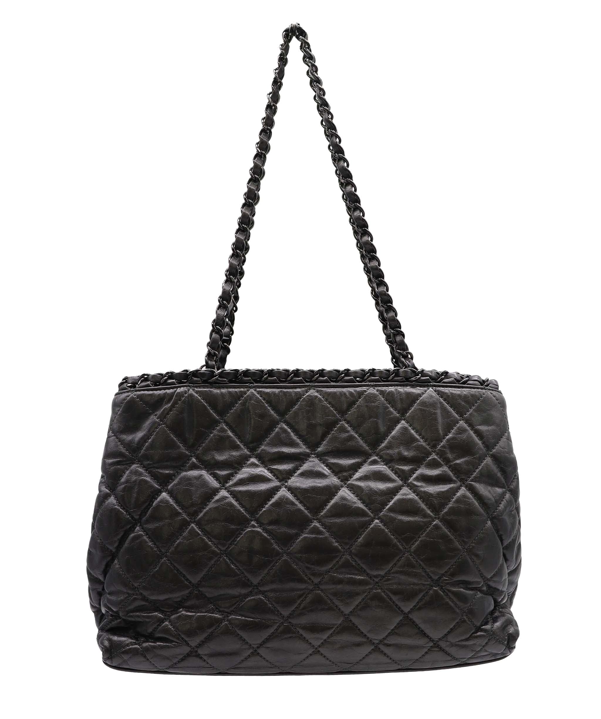 Chanel Chanel Chain Around Tote Bag Black Calfskin Black Hardware #14  SKC2012