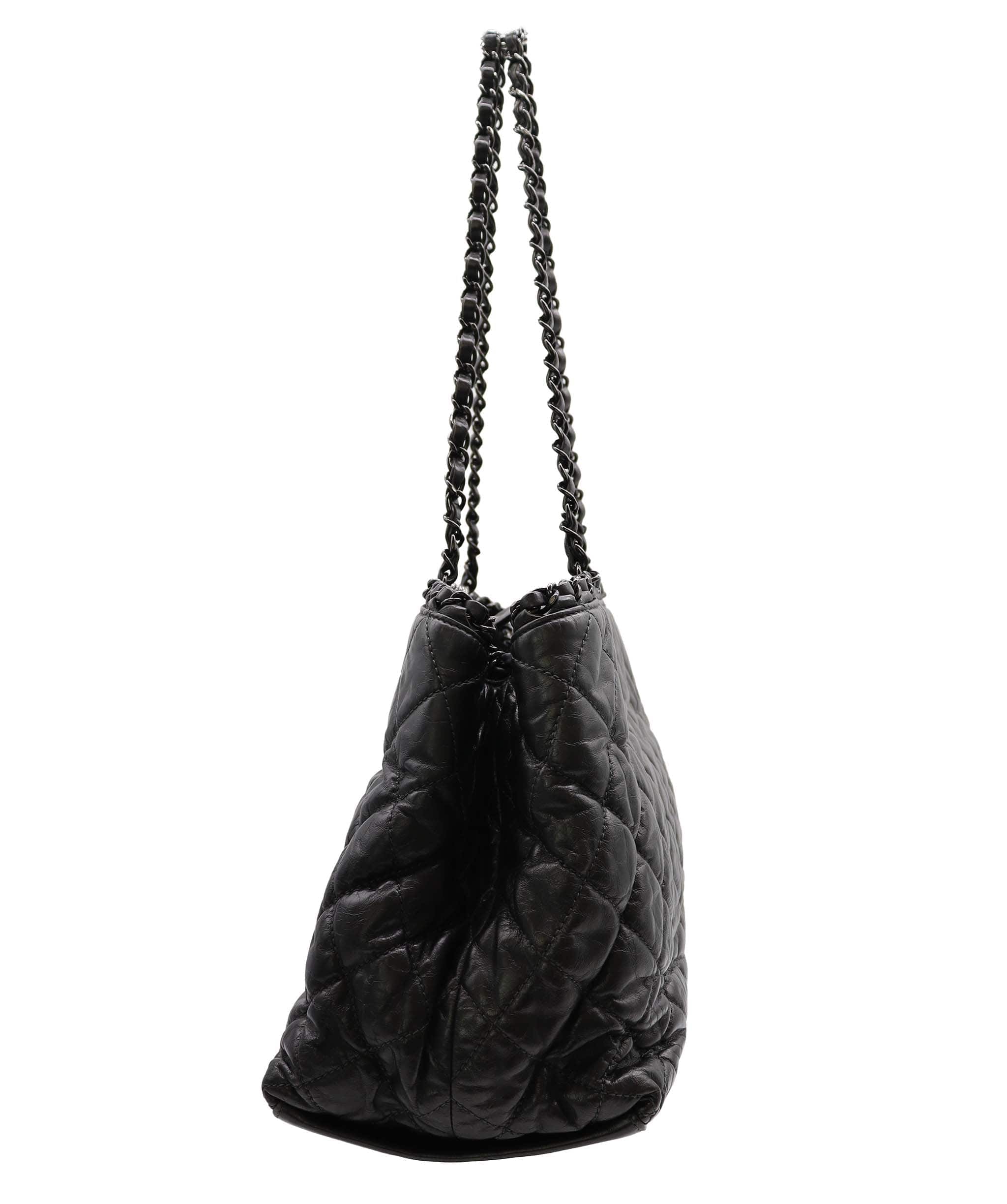 Chanel Chanel Chain Around Tote Bag Black Calfskin Black Hardware #14  SKC2012