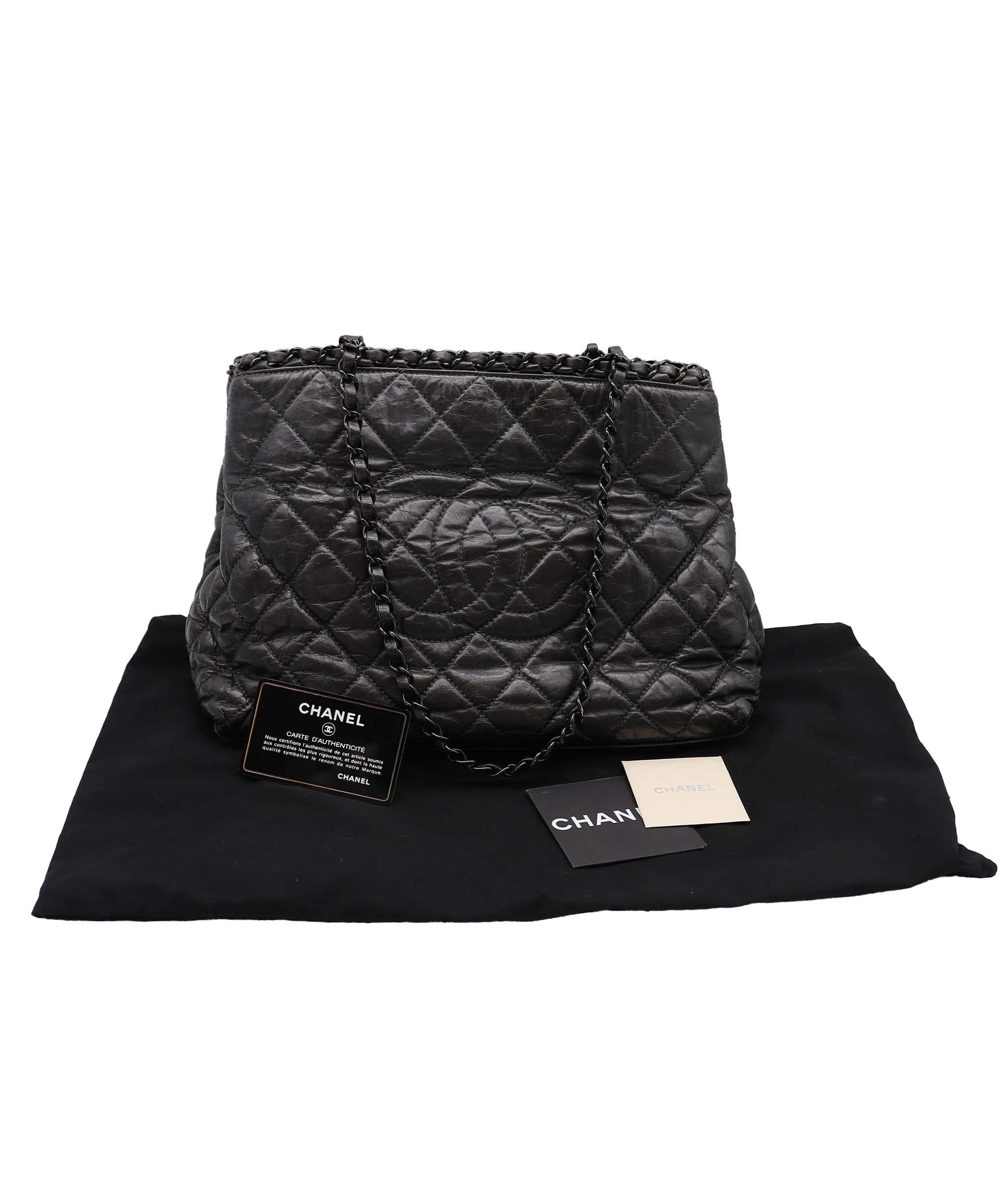 Chanel Chanel Chain Around Tote Bag Black Calfskin Black Hardware #14  SKC2012