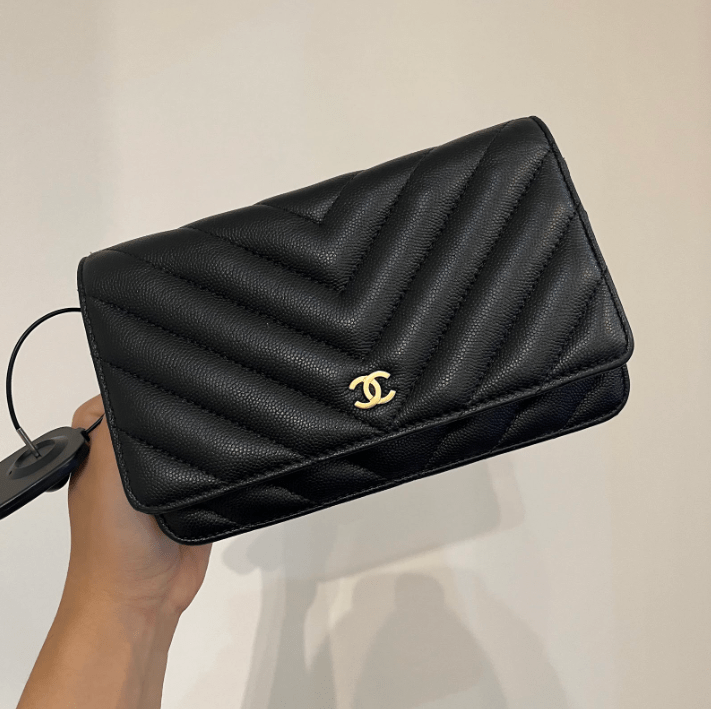 Chanel WOC Chevron Black Caviar GHW 25 ASL8695 LuxuryPromise