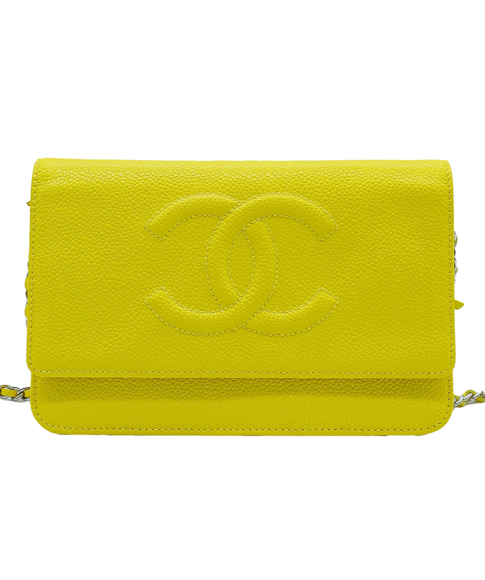 Chanel Chanel Chain Wallet Caviarskin Yellow Card And Seal S/N 19333810 ASL8147