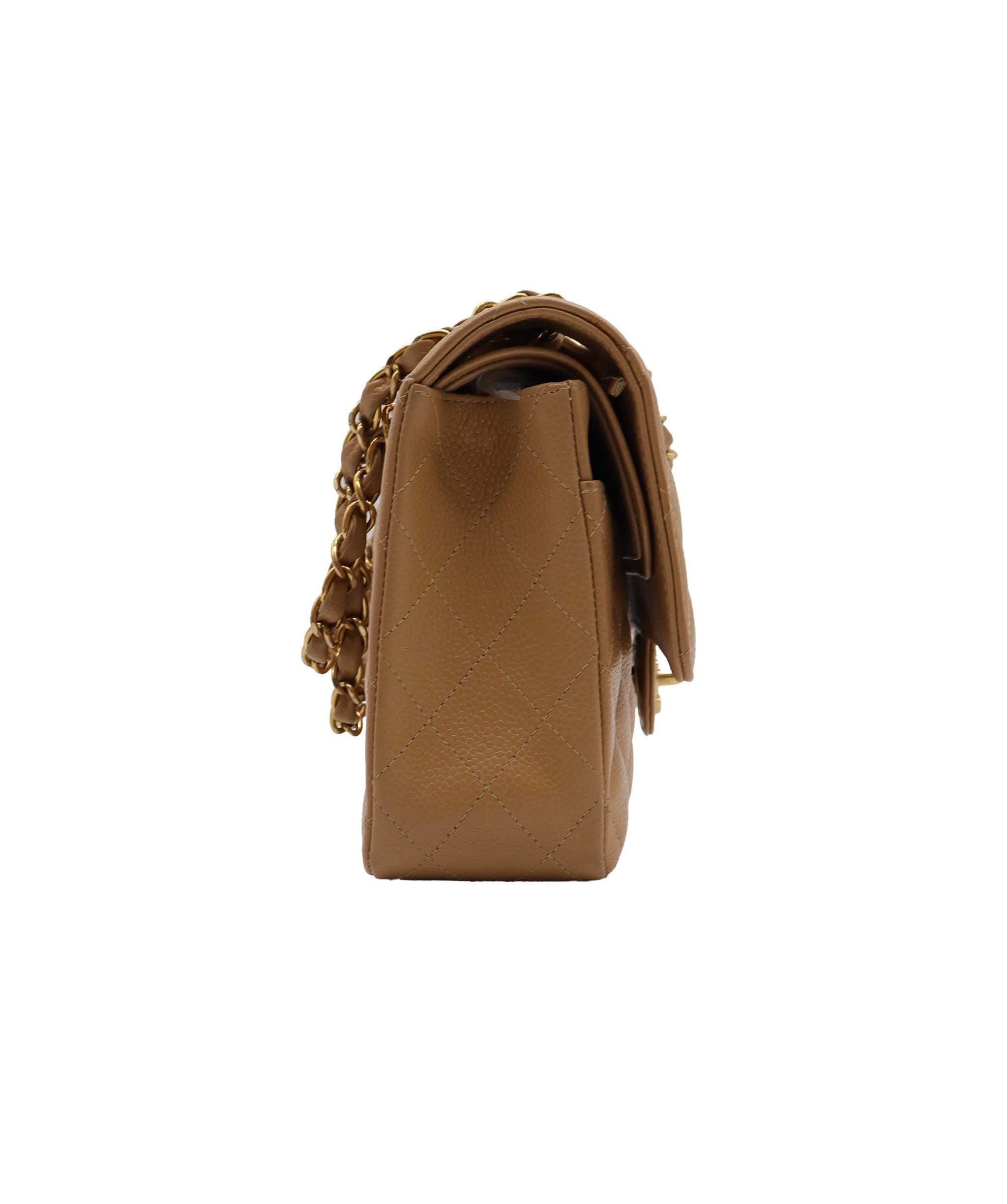 Chanel Chanel Classic Medium Caviar GHW Dark Beige DXBS2342