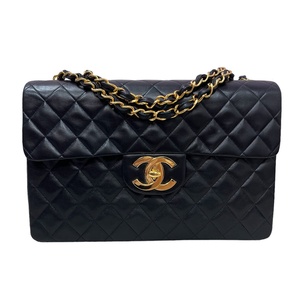 Chanel Classic Single Flap Maxi XL CC Black Lambskin GHW SKC1488 –  LuxuryPromise