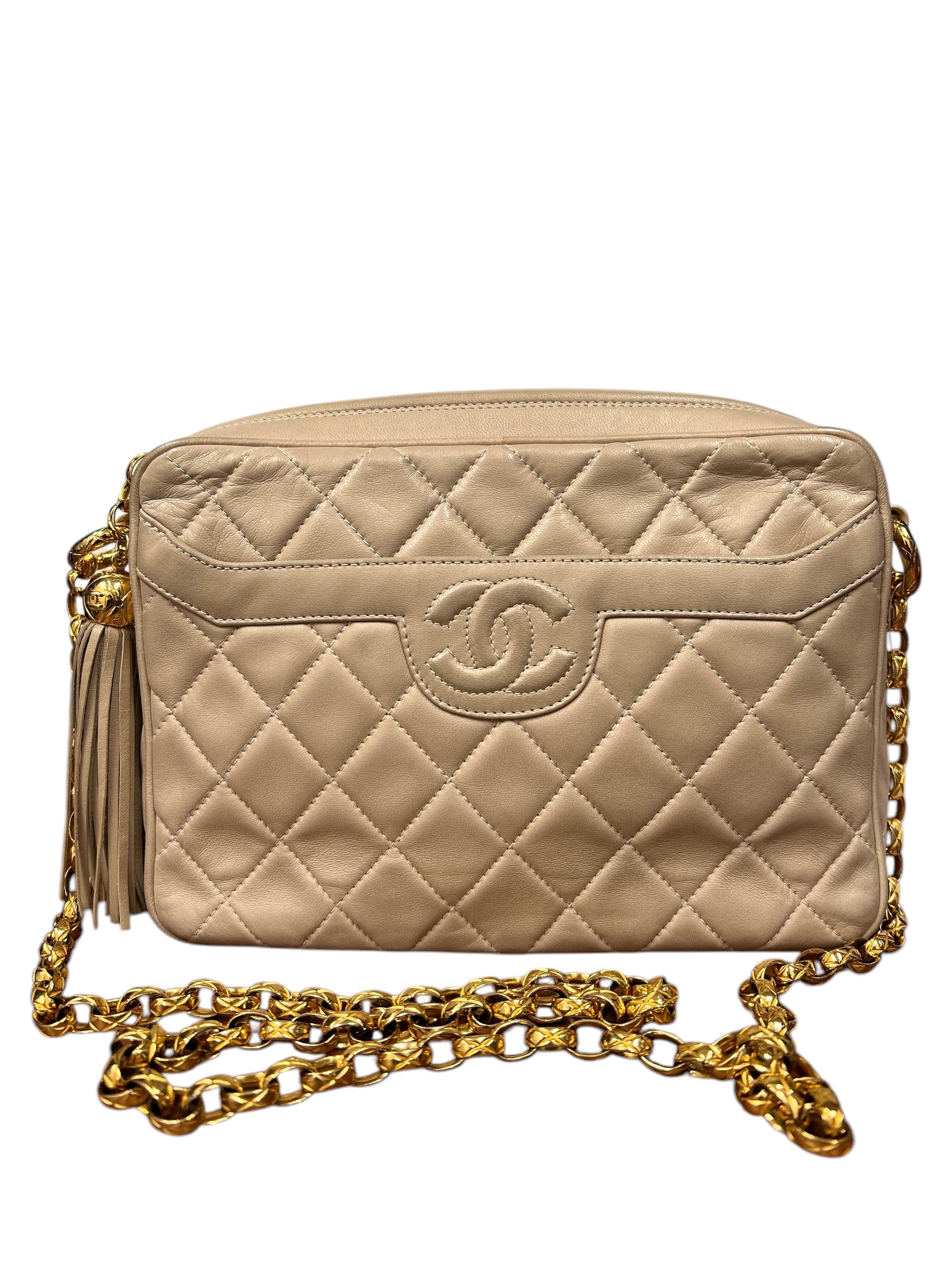 Chanel CHANEL Coco Mark Brilliant Chain Shoulder Bag Lambskin Beige GHW B0829WASLH