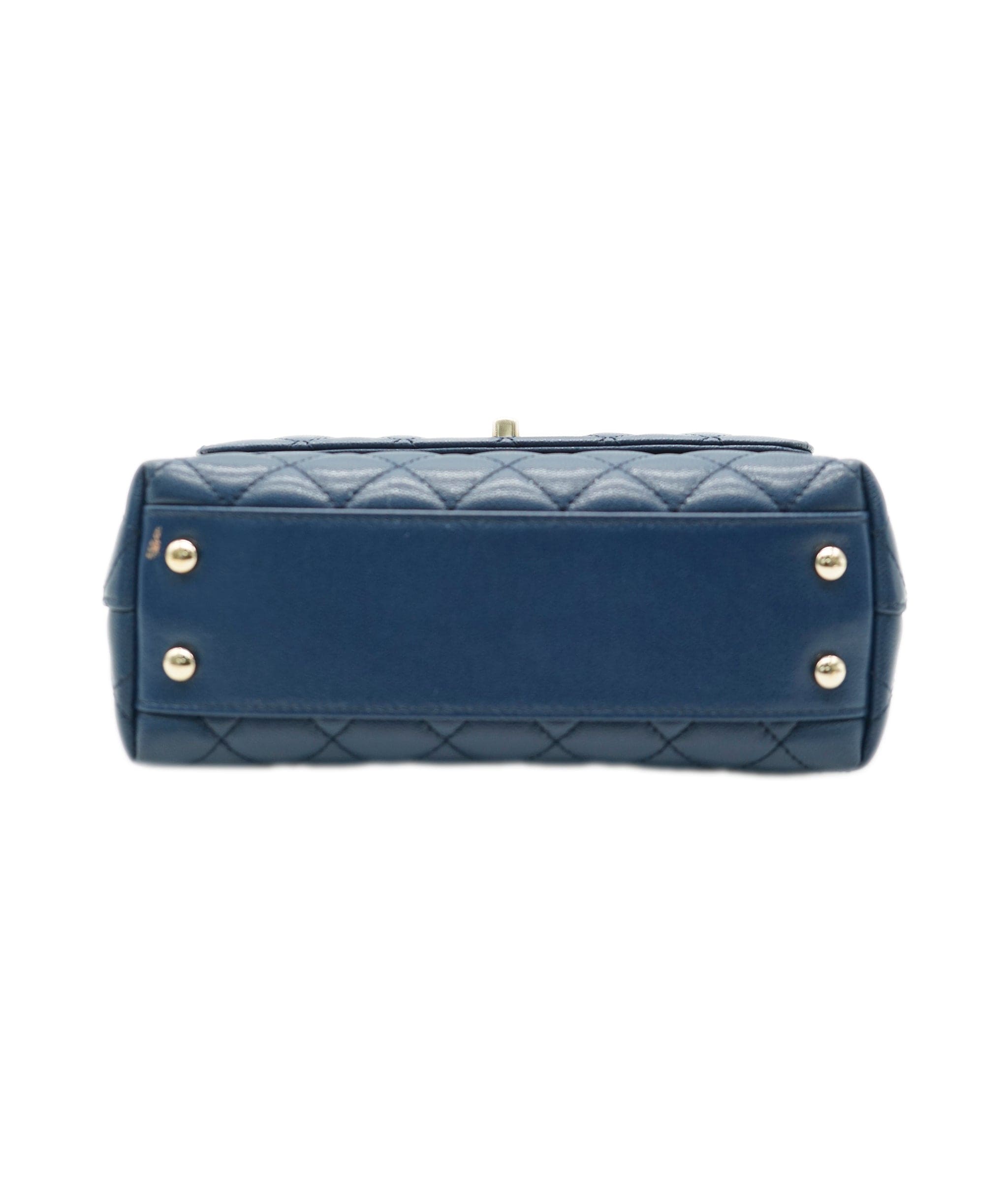 Chanel Chanel Coco Navy Top Handle with Lizard  ALC1342