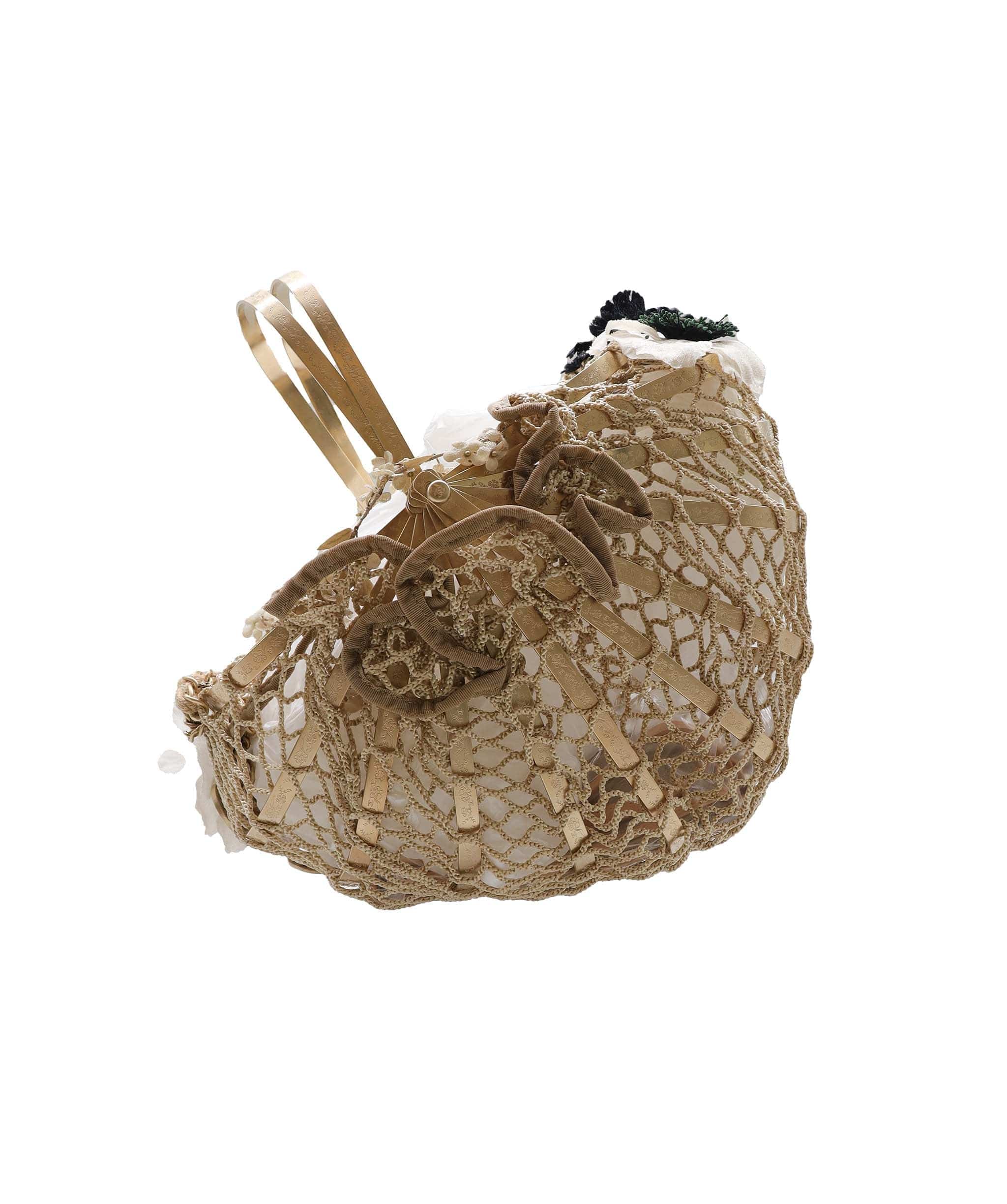 Chanel CHANEL COCOMARK BASKET BAG BEIGE METAL MESH DXBS2196