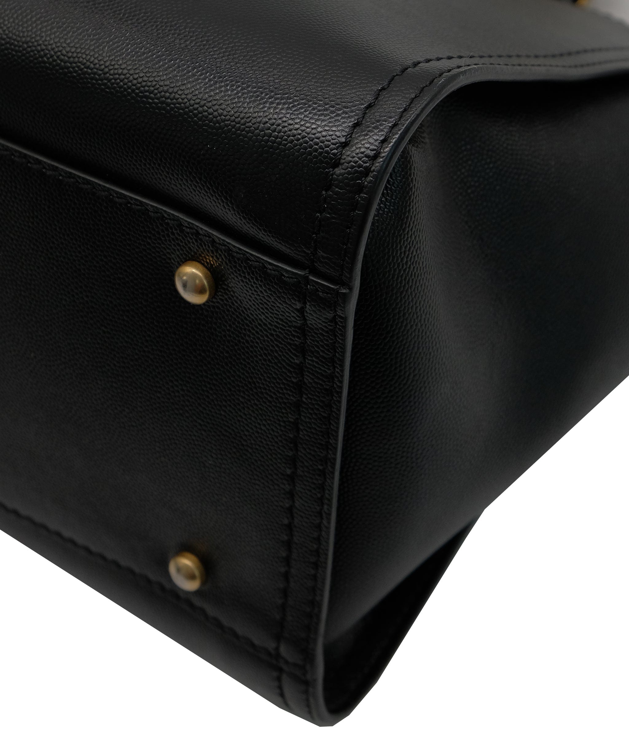 Chanel Chanel Deauville Black Studded Leather Handbag RJC2863