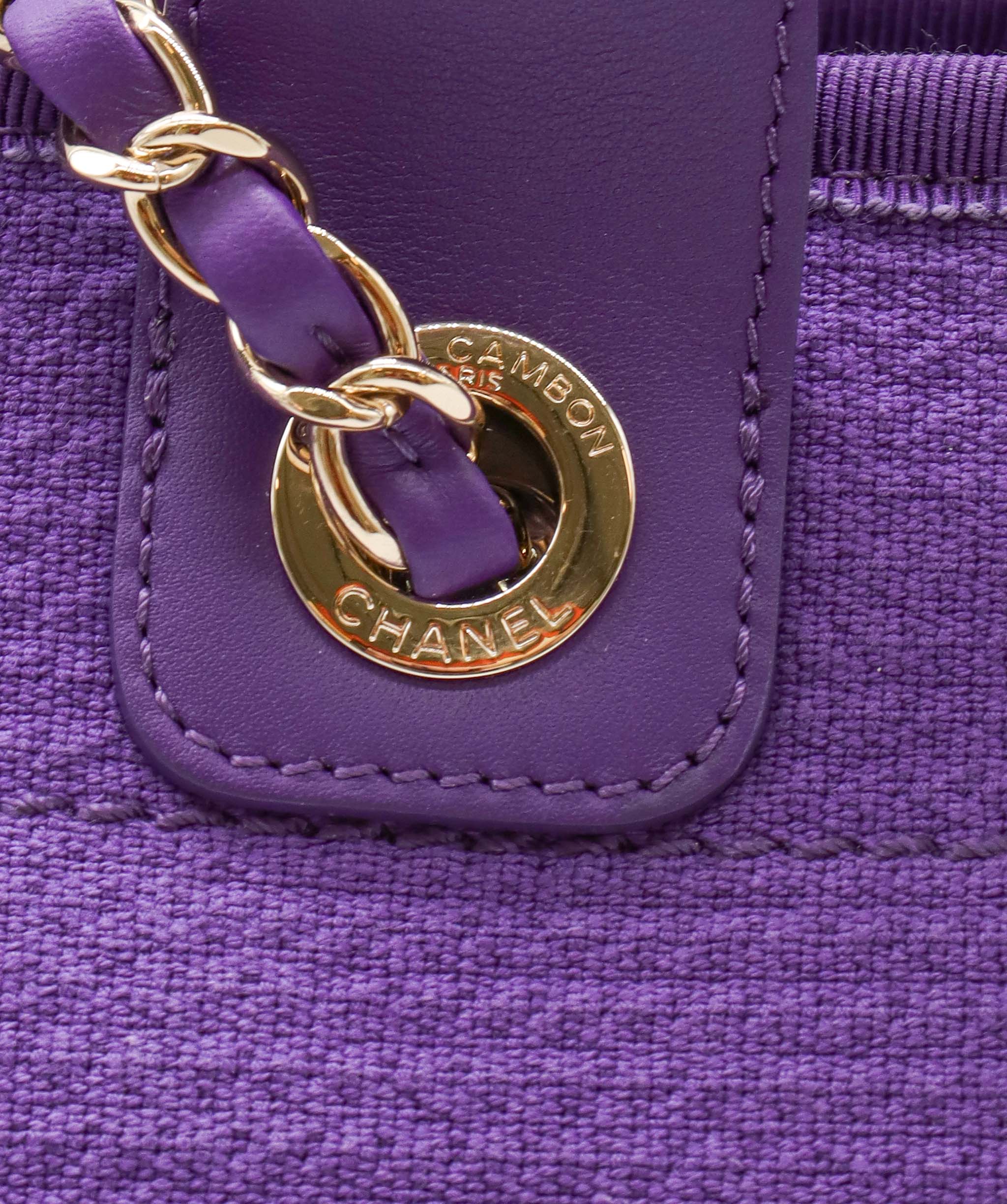 Chanel CHANEL Deauville Tote Bag Purple DXBS0576