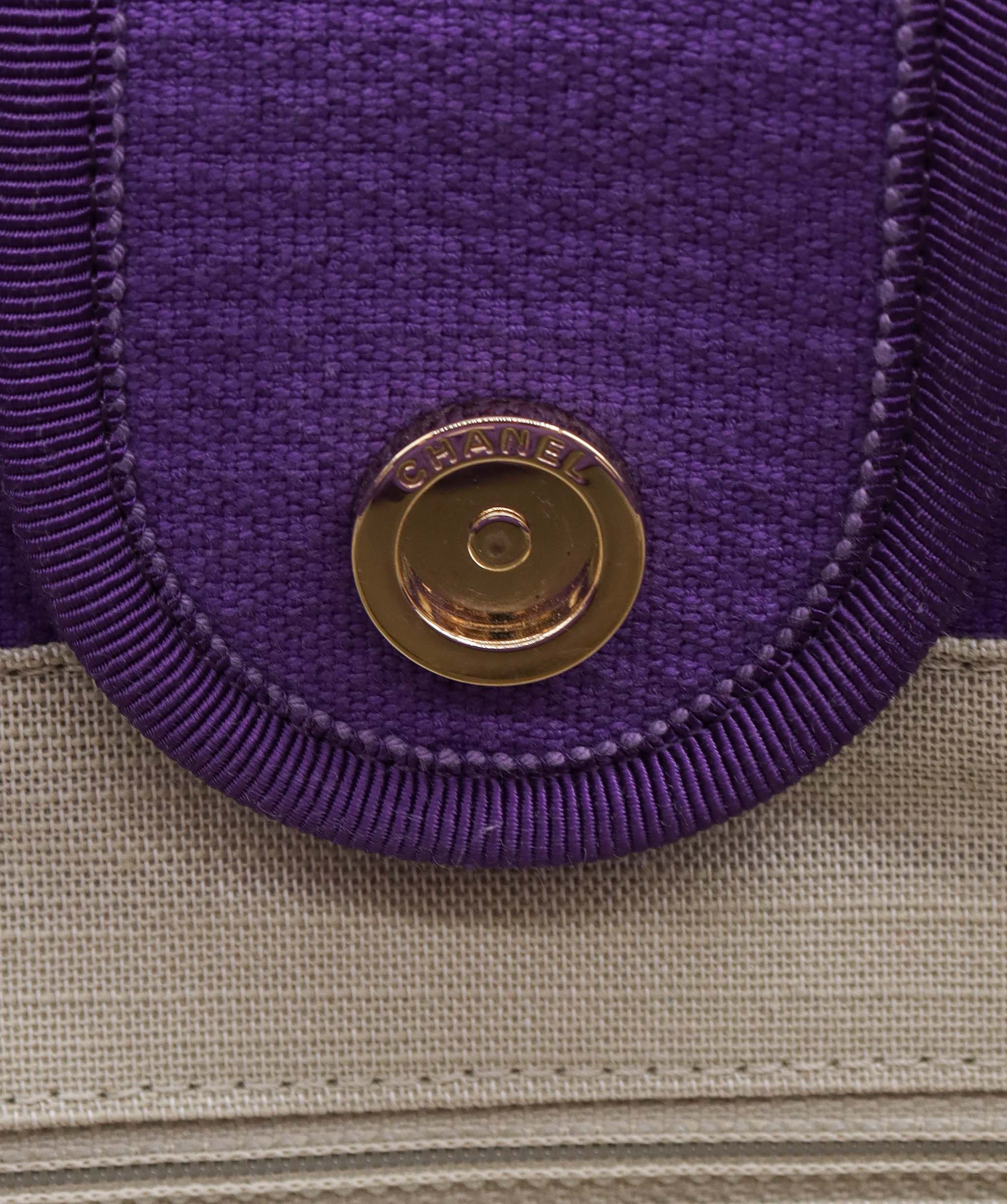 Chanel CHANEL Deauville Tote Bag Purple DXBS0576