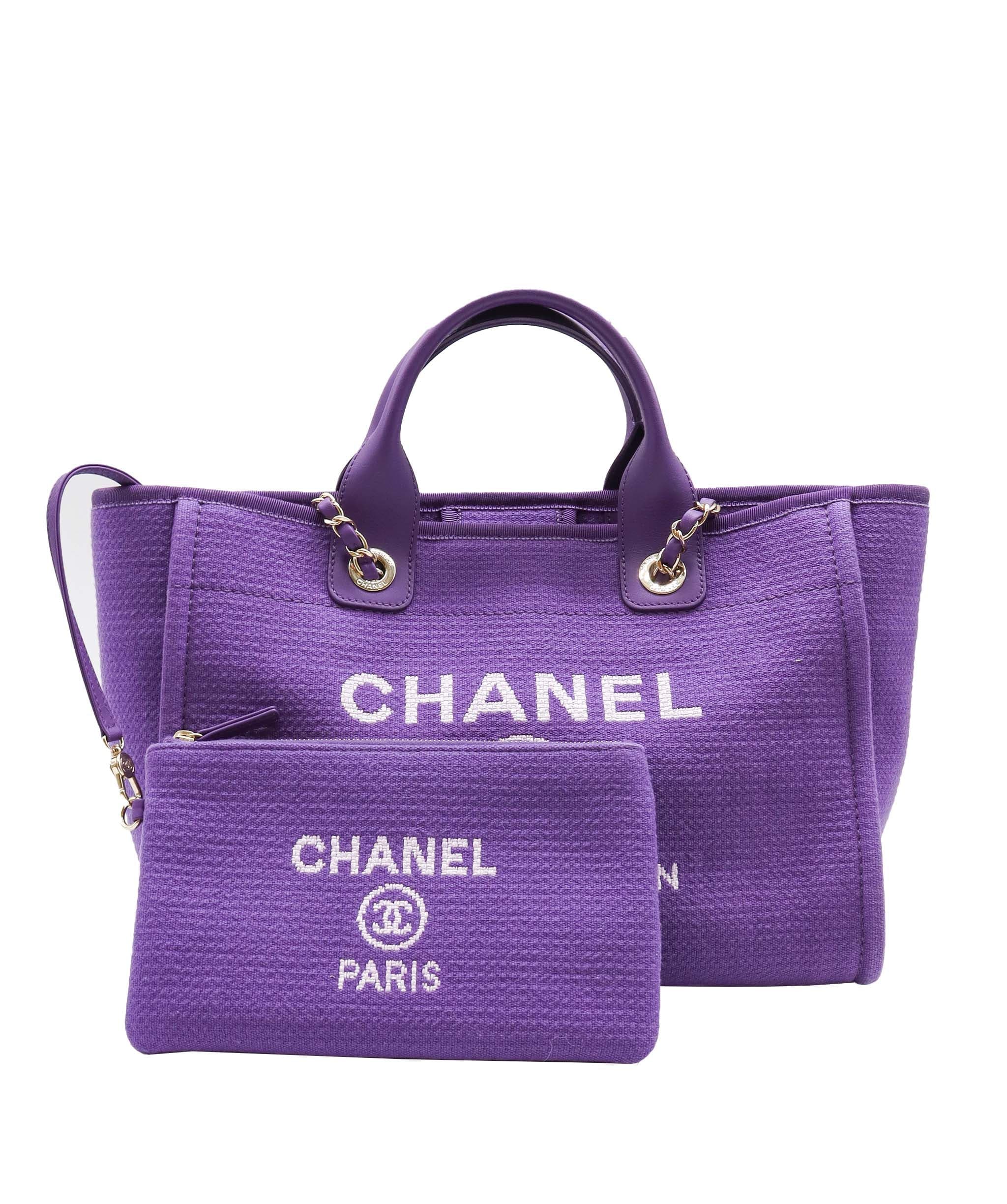 Chanel CHANEL Deauville Tote Bag Purple DXBS0576