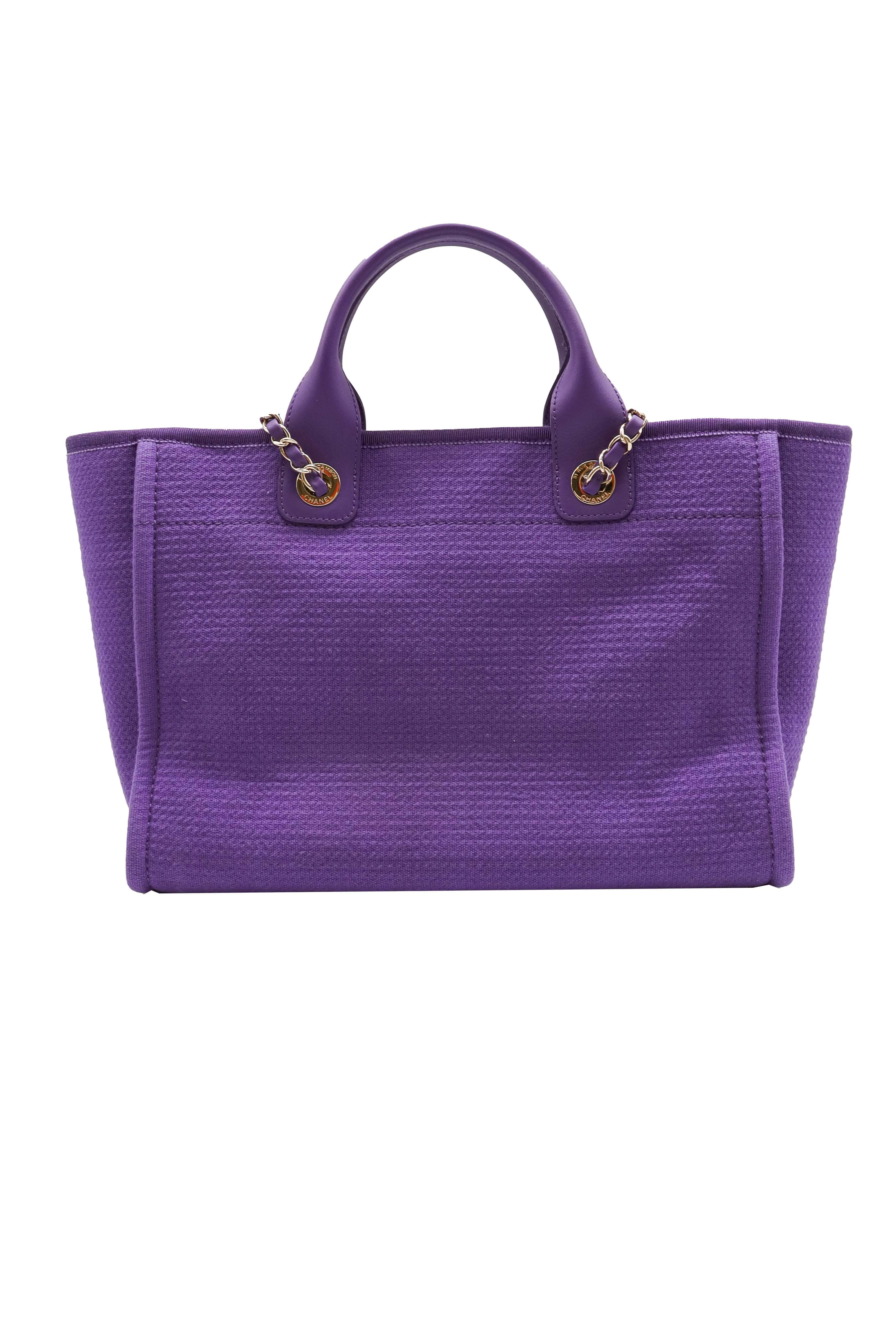 Chanel CHANEL Deauville Tote Bag Purple DXBS0576