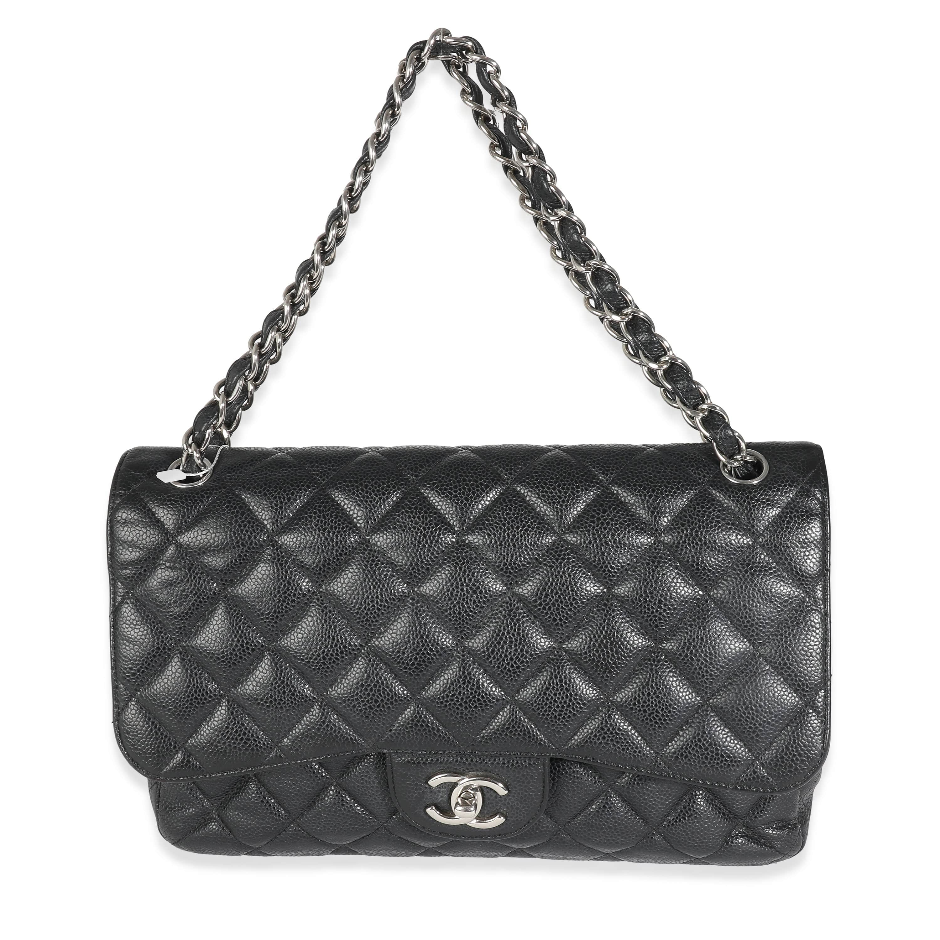 Chanel Chanel Double Flap Jumbo Black Caviar SHW ULC1042