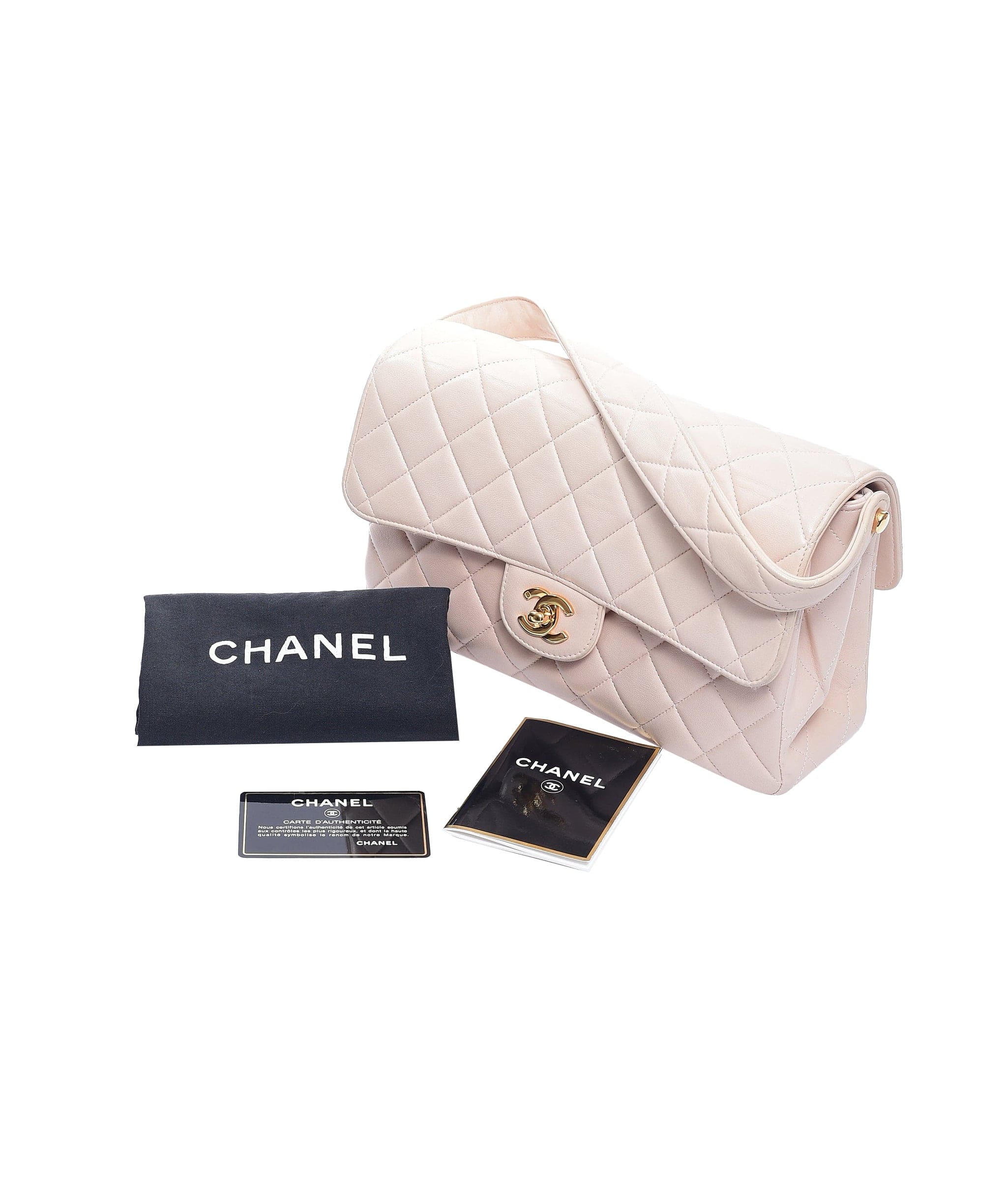 Chanel Chanel double sided Medium Flap Beige lambskin SKL1224