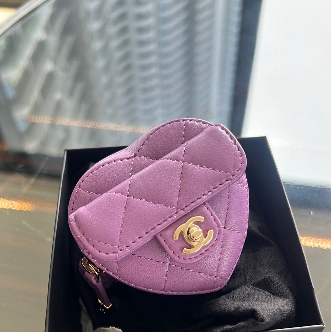 Chanel Chanel Heart Purple Wristlet ASC4927