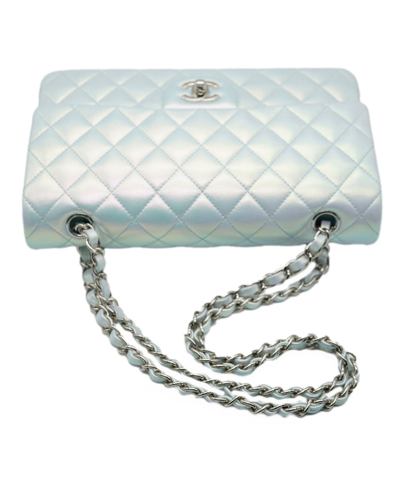 Chanel Iridescent Lambskin Double Medium Classic Flap Bag SHW