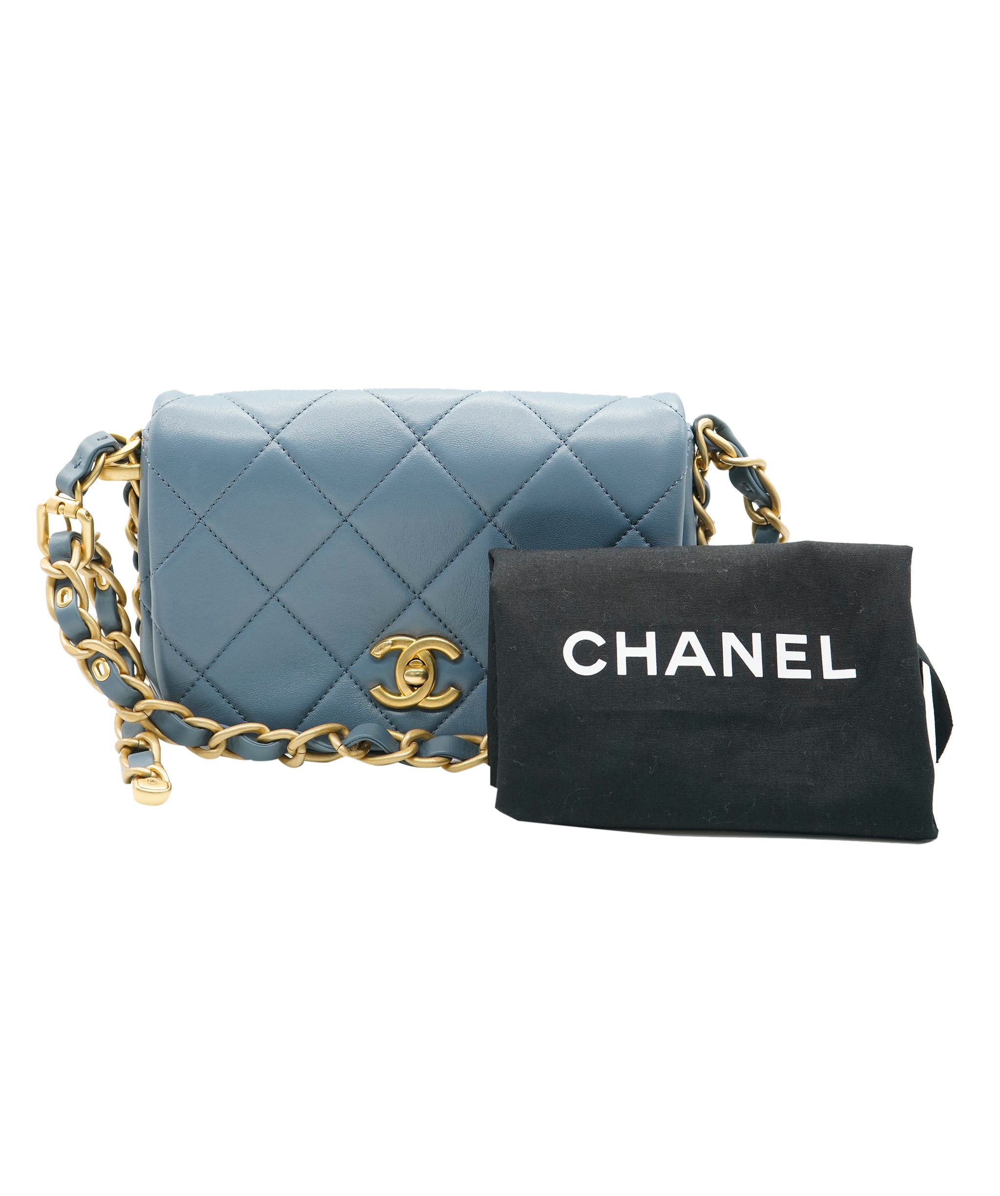 Chanel Chanel lambskin pale blue bag  AKC0090