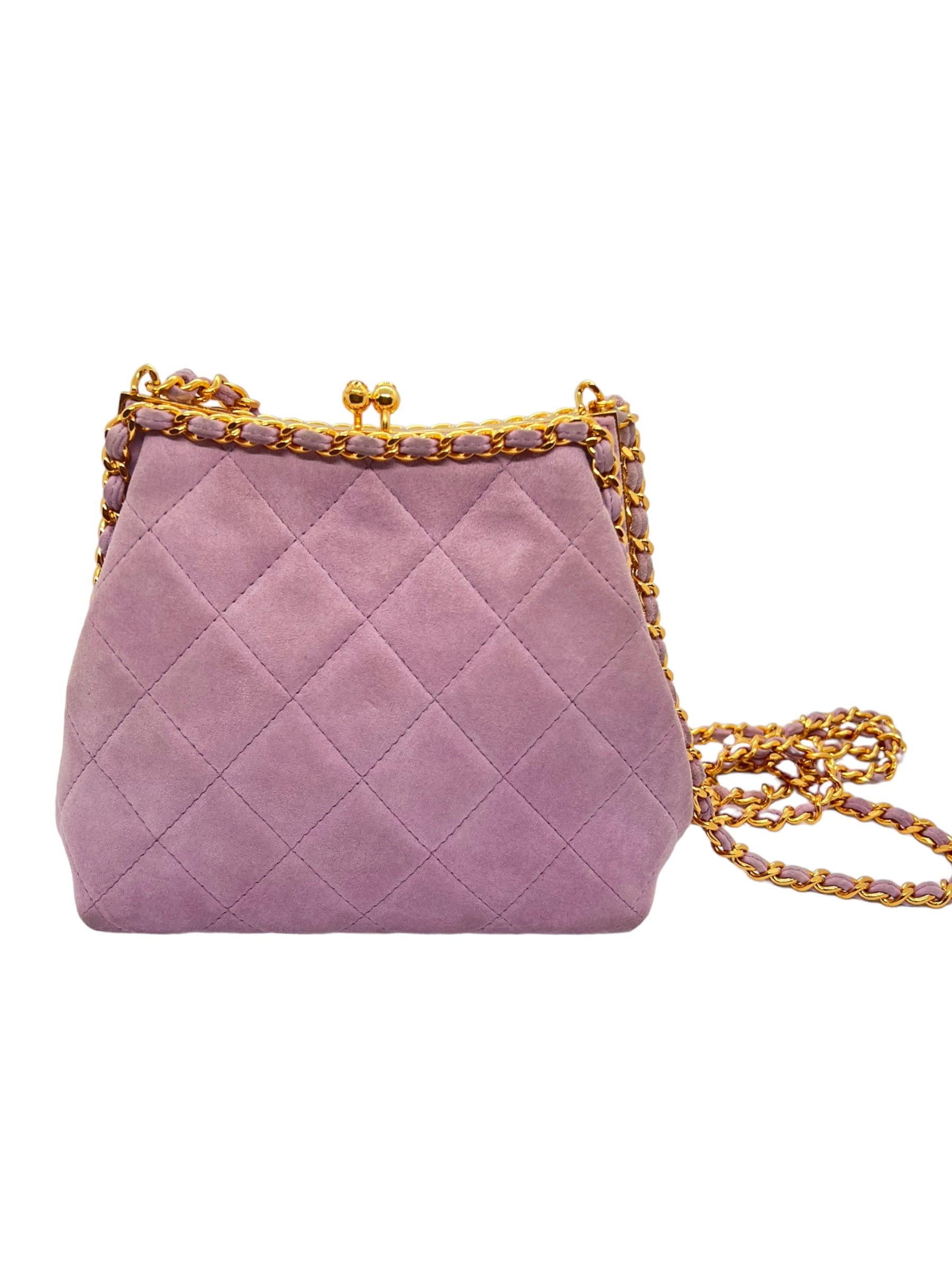 Chanel Chanel lavender suede mini crossbody bag