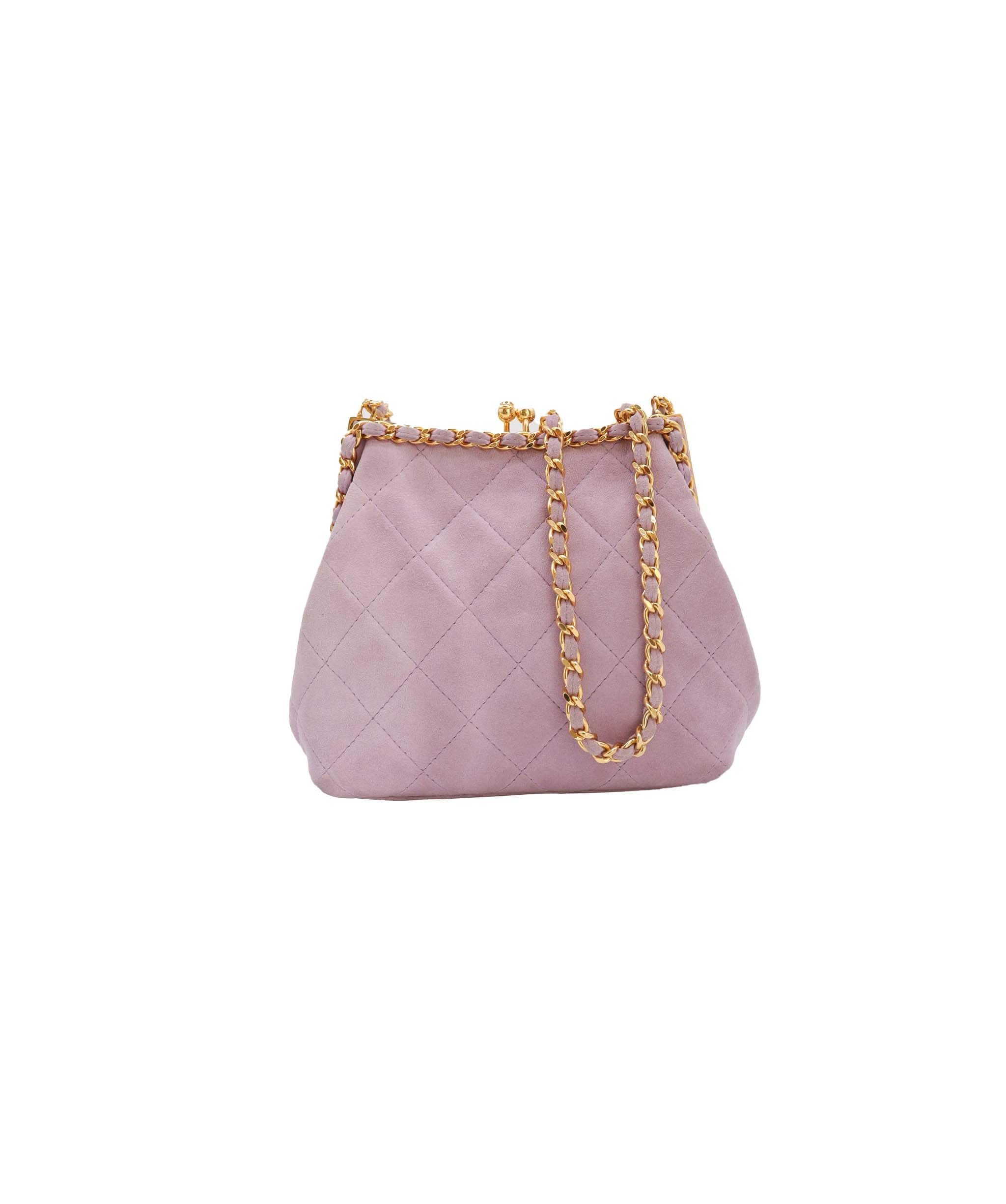 Chanel Chanel lavender suede mini crossbody bag