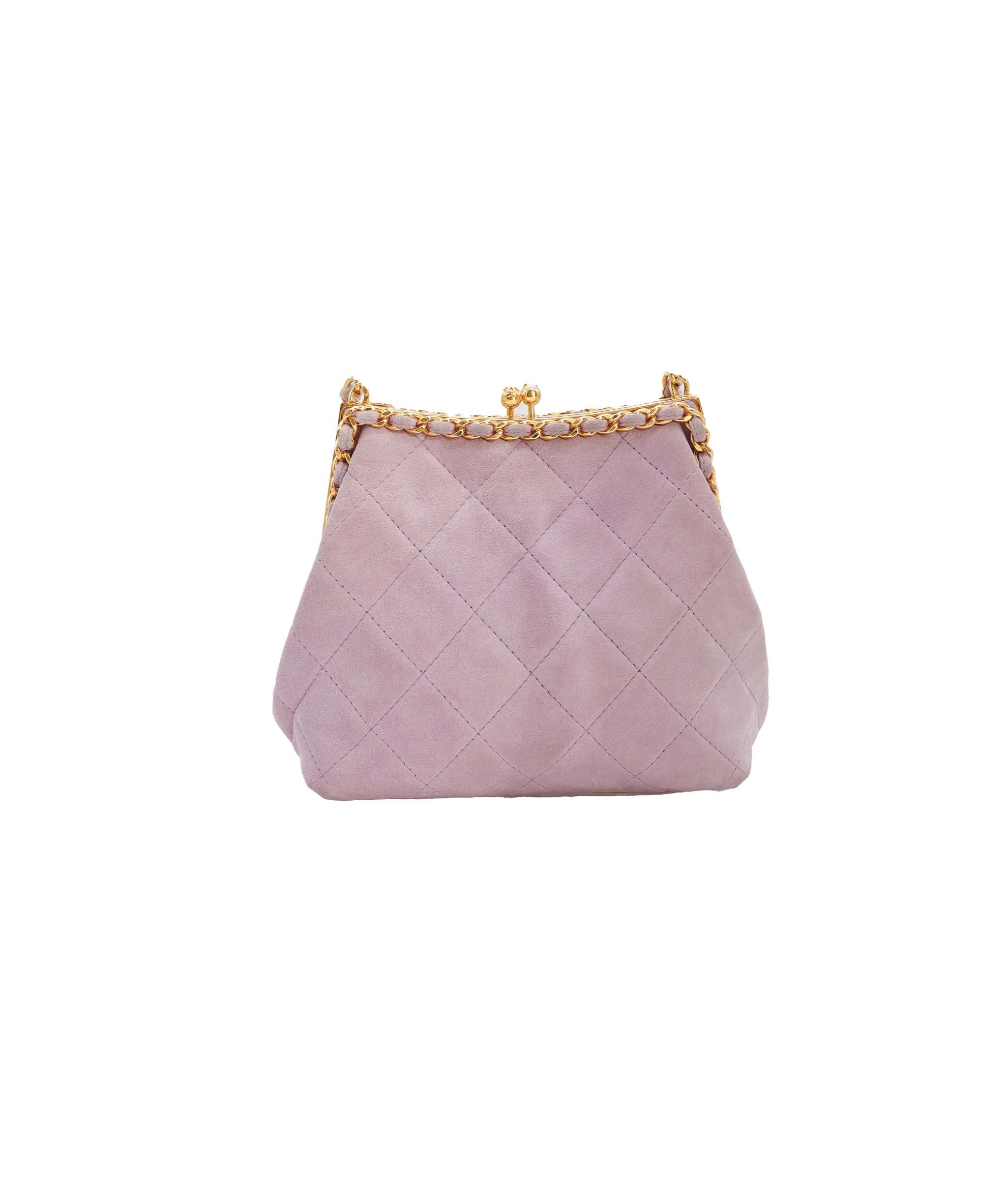 Chanel Chanel lavender suede mini crossbody bag