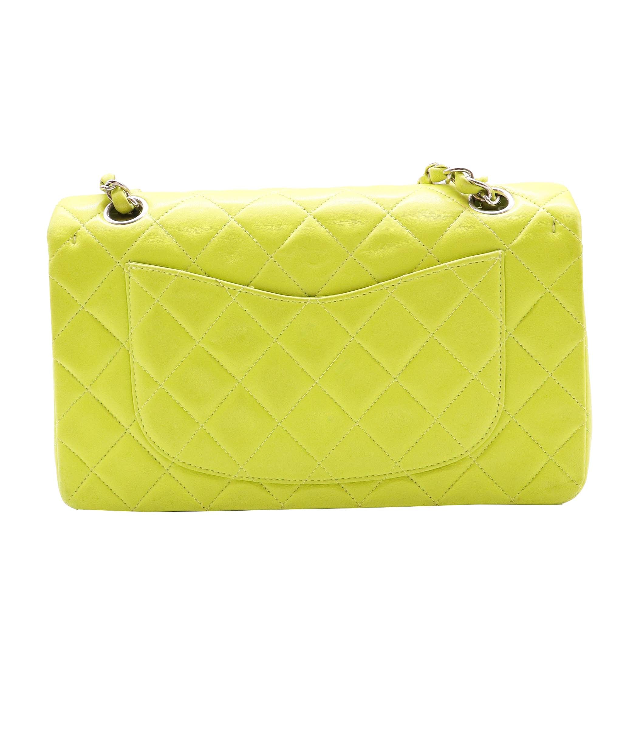 Chanel CHANEL lime lambskin classic flap SHW DXBS0586