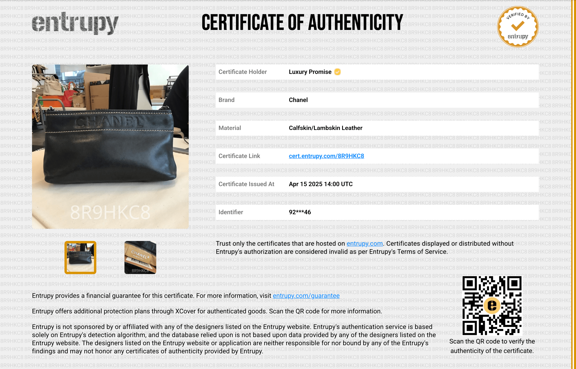 Chanel Chanel Logo Chain Pochette Leather Black  DXBS3805