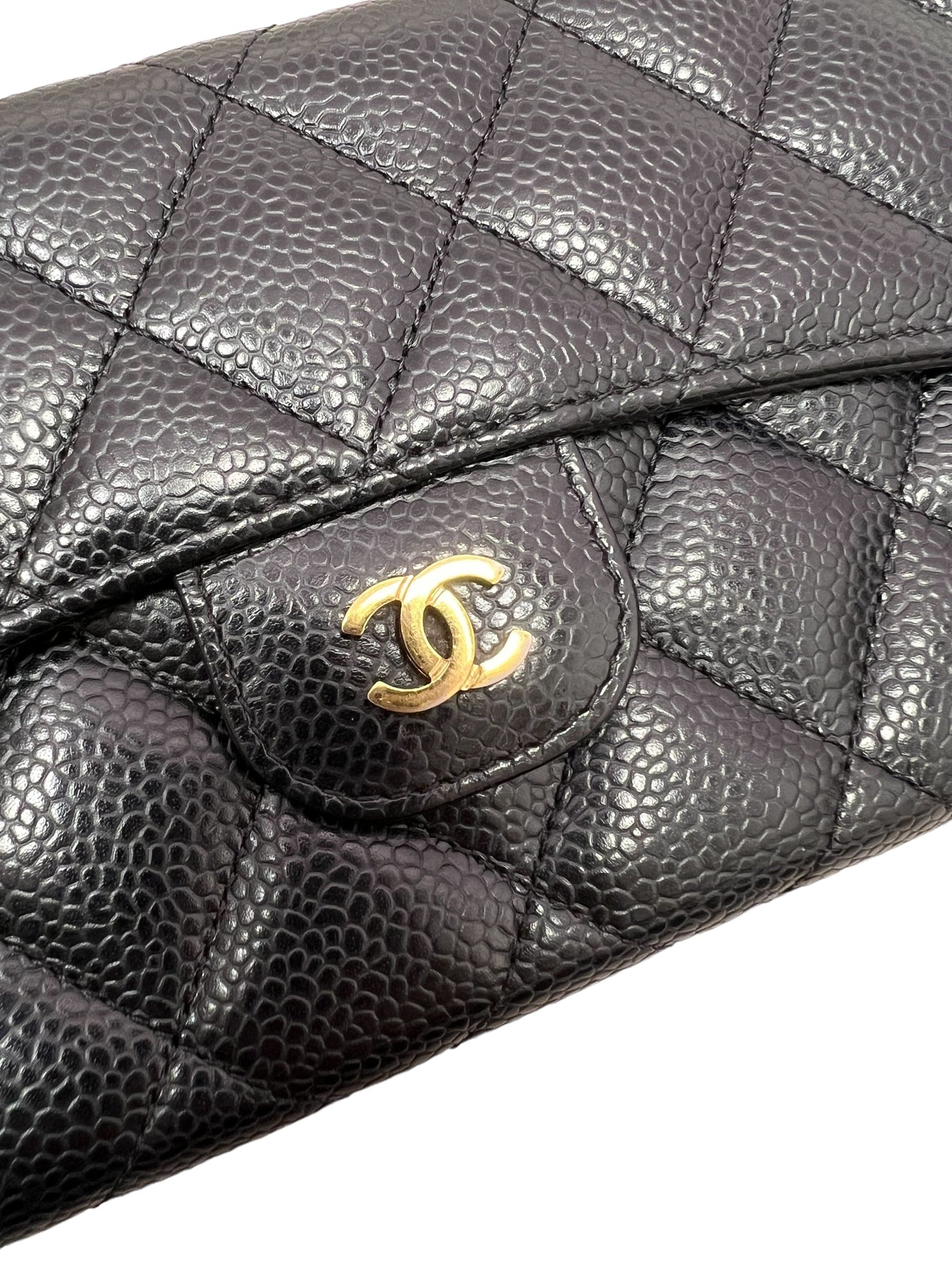 Chanel Chanel Long Wallet Black Caviar GHW #21 SYC1173