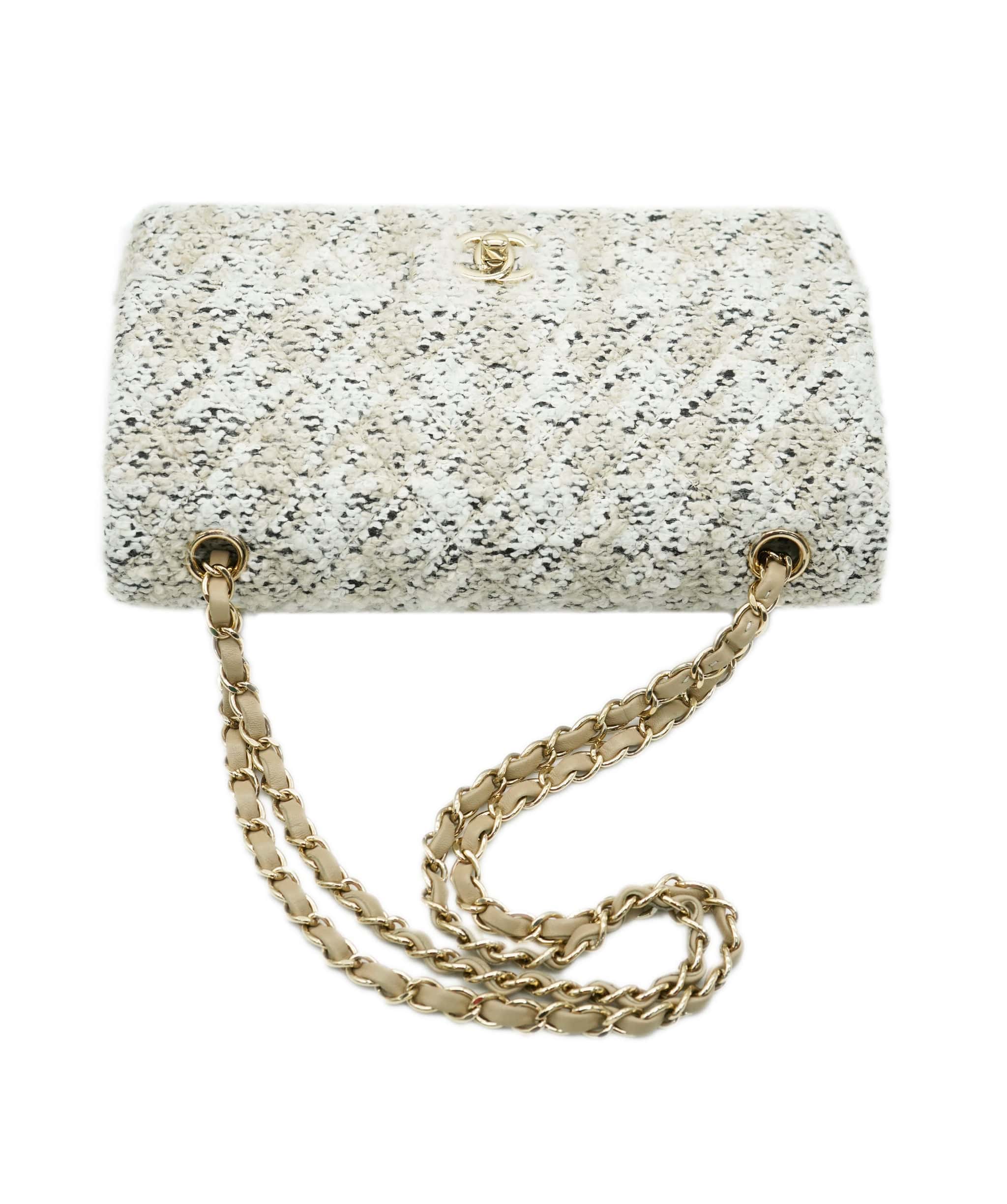 Chanel CHANEL MATELASSE CHAIN SHOULDER BAG TWEED BEIGE 90248365 DBXS0666