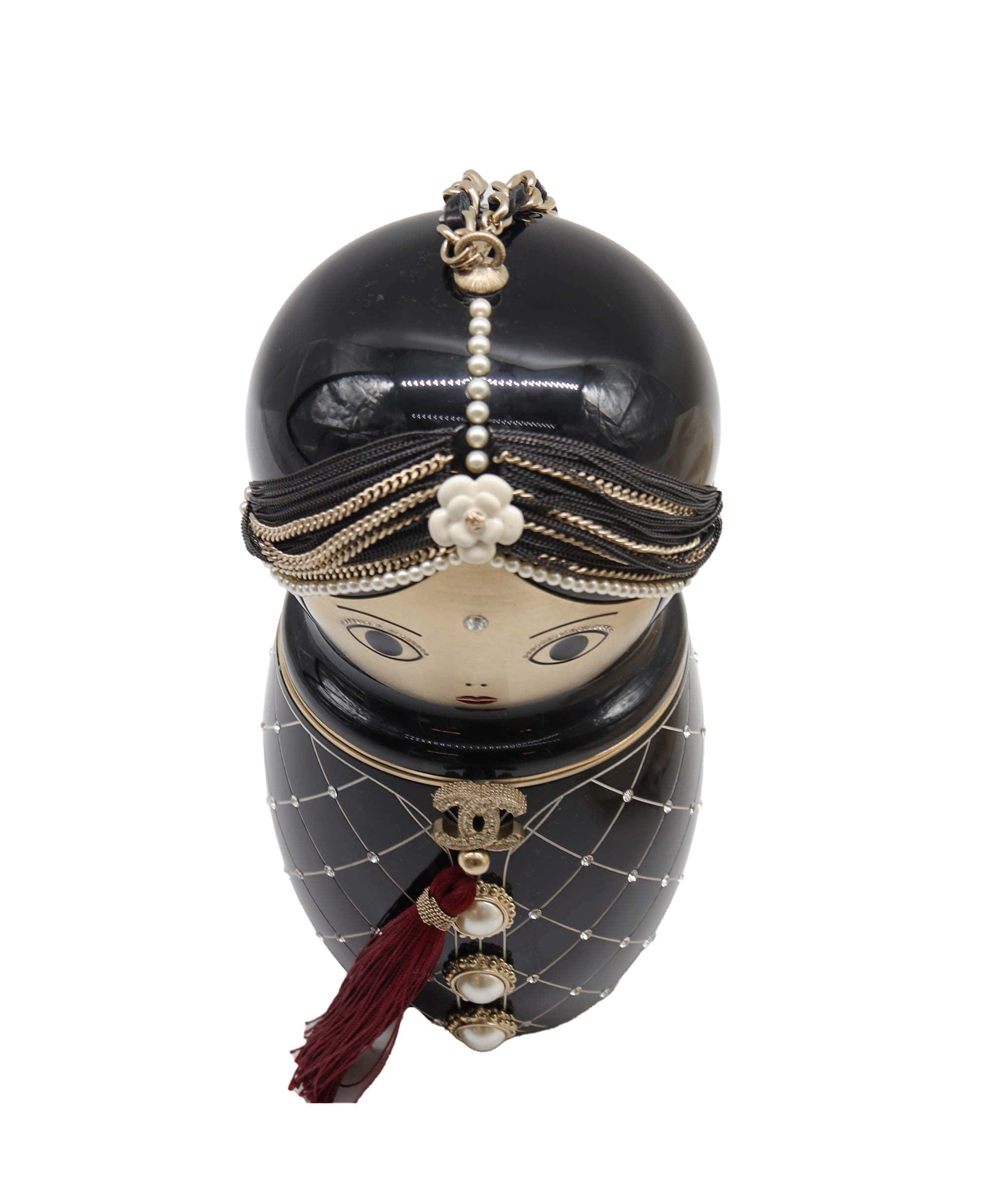 Chanel Chanel matryoshka doll black gold bag DXBS2297