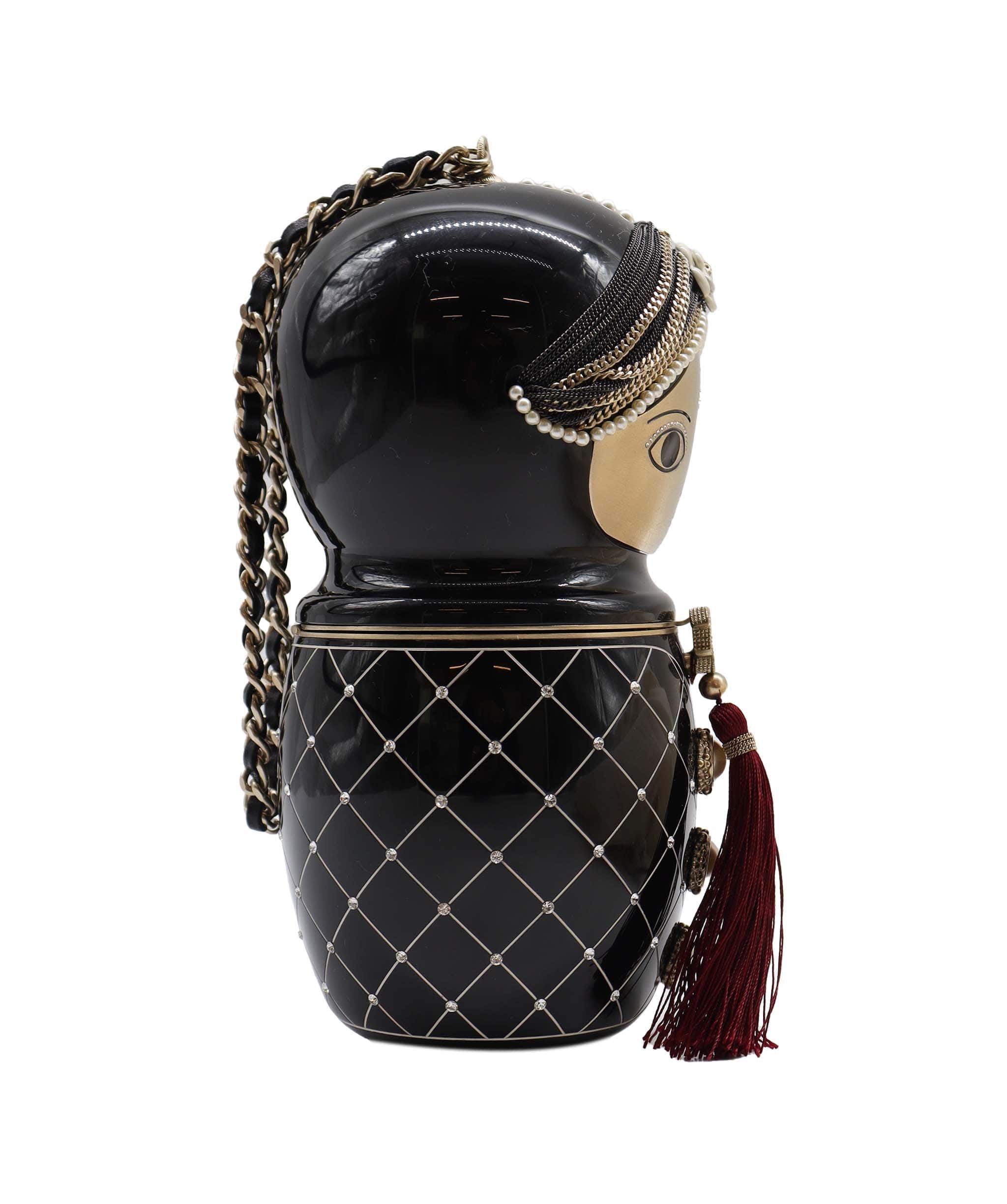 Chanel Chanel matryoshka doll black gold bag DXBS2297