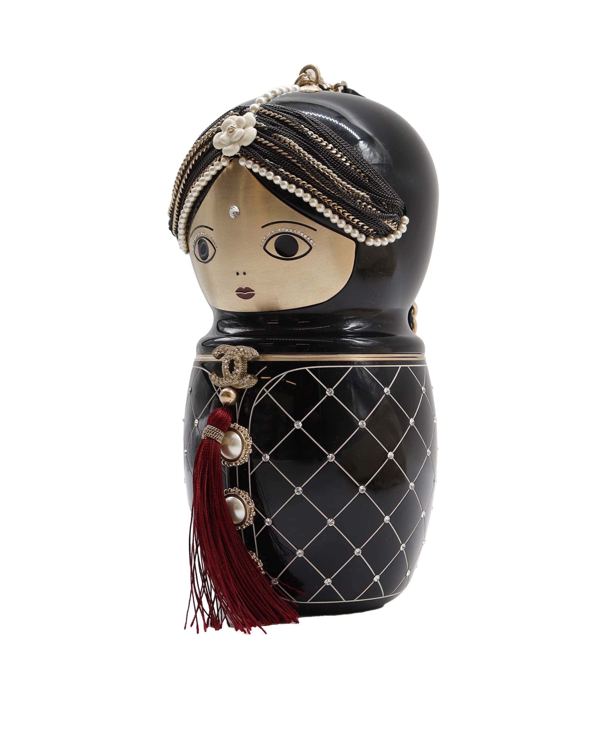 Chanel Chanel matryoshka doll black gold bag DXBS2297