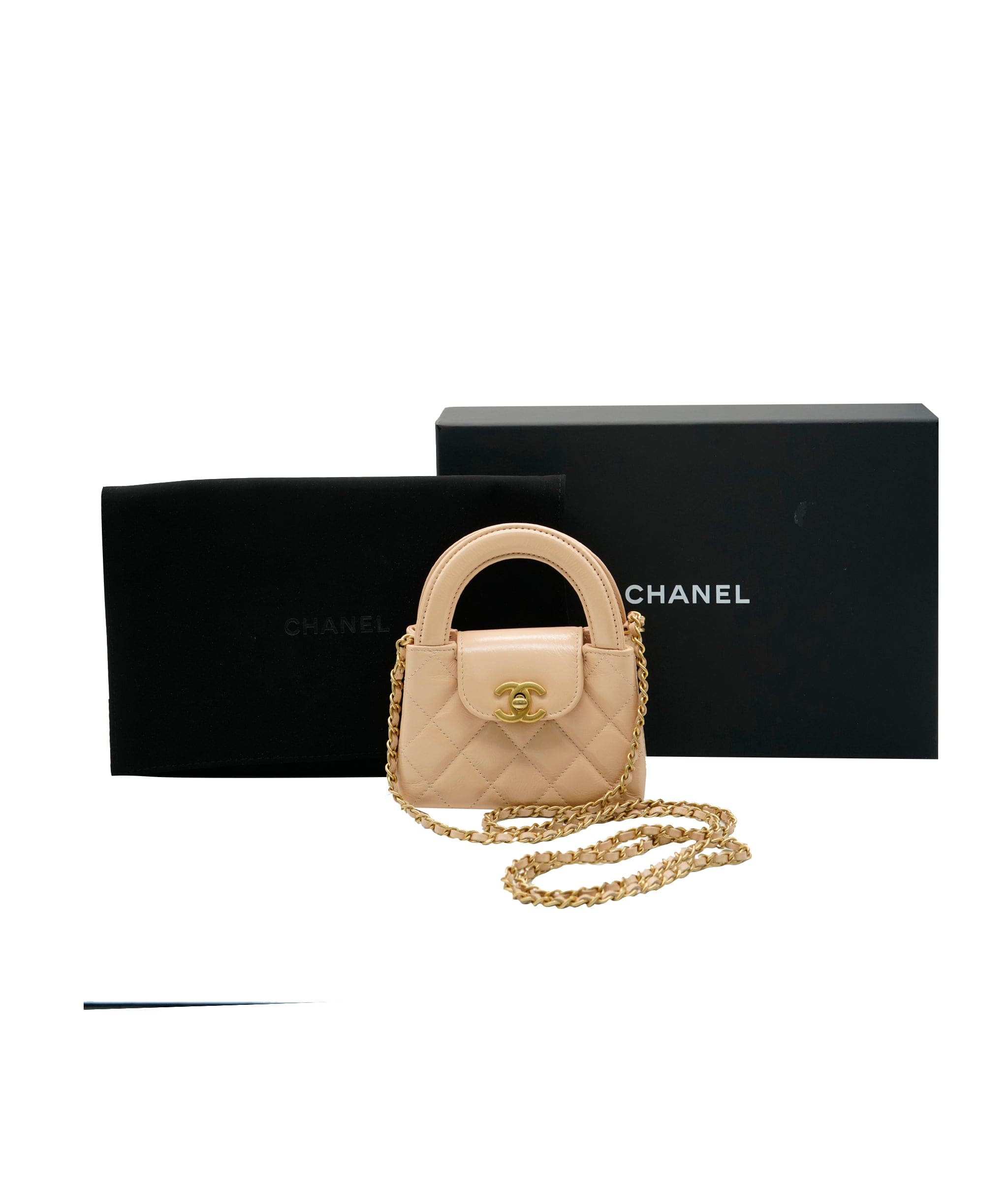 Chanel Chanel Micro Beige Kelly With GHW  ALC2962