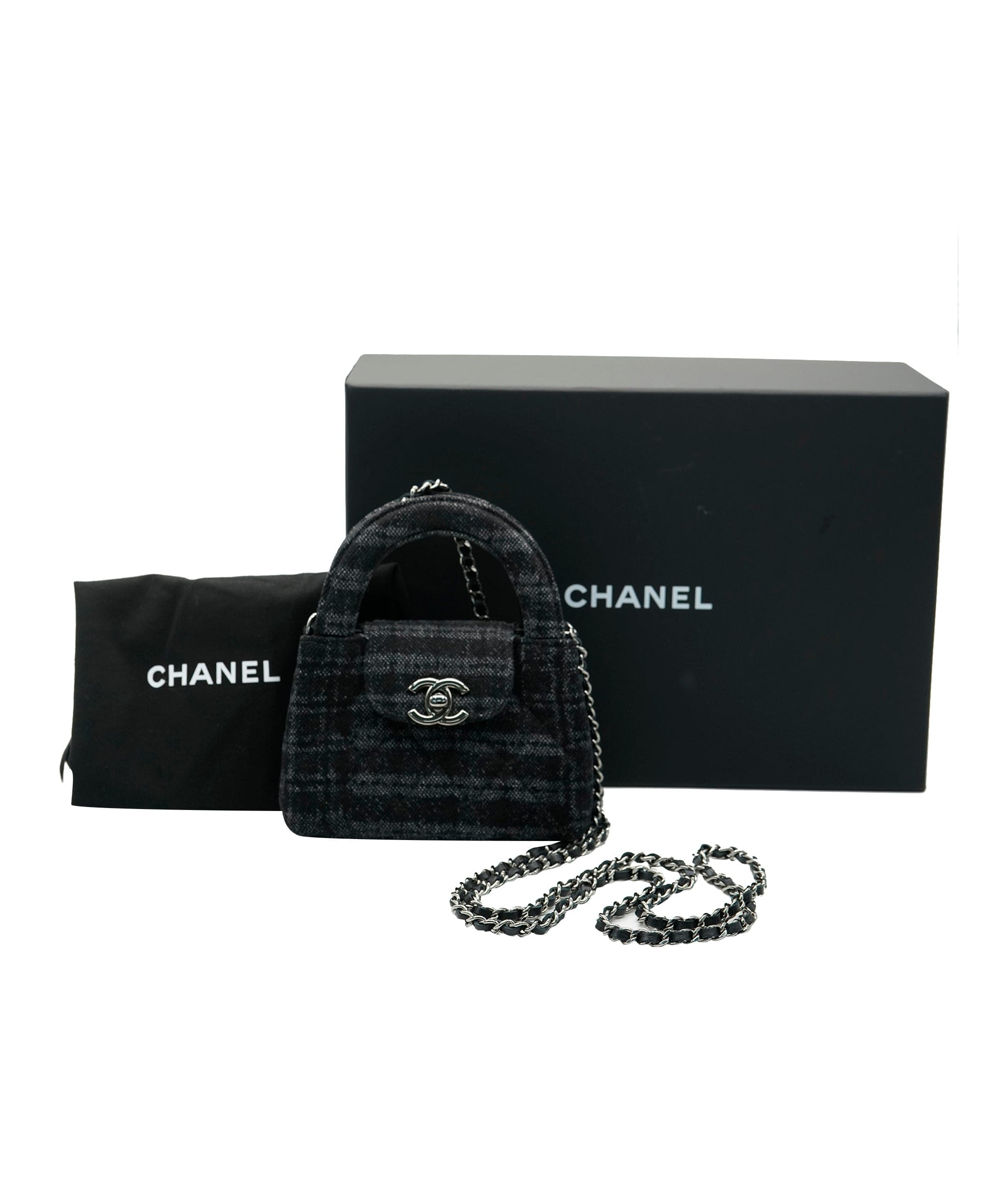Chanel Chanel Micro Grey Tweed Kelly  ALC2963