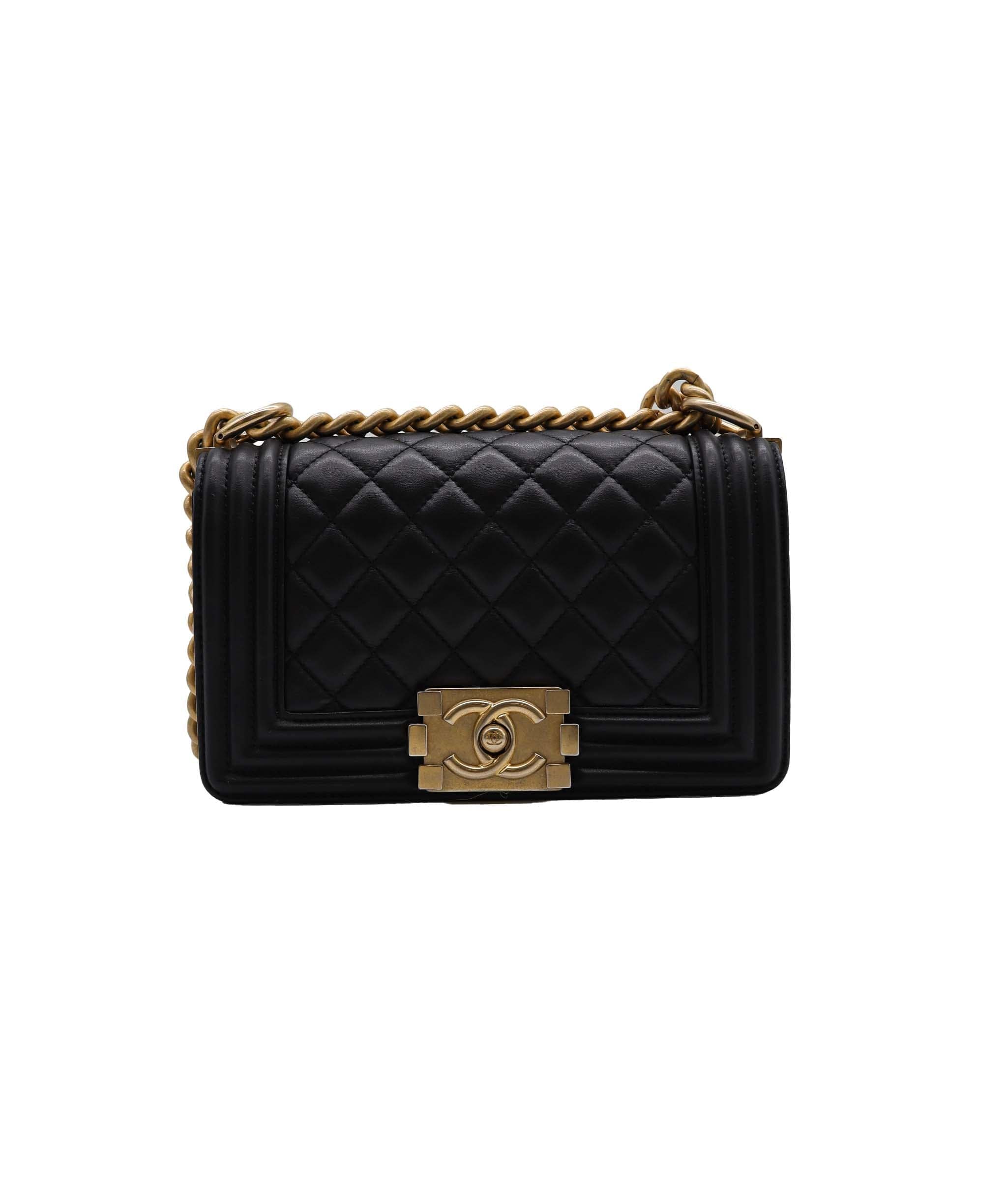 Chanel Chanel Mini 8" Boy Calf GHW Black DXBS2348