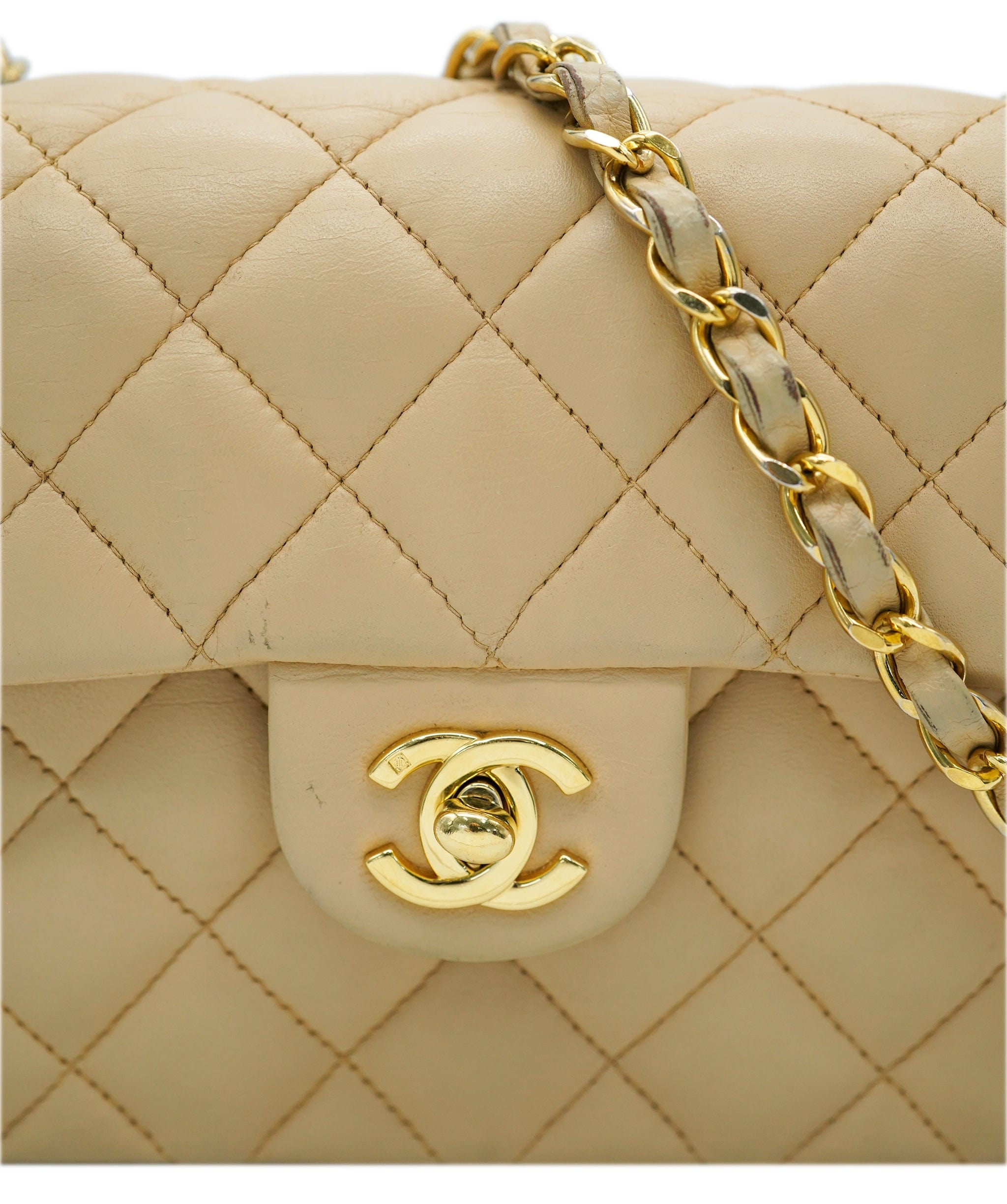 Chanel Chanel Mini Classic Flap Beige GHW REC1728