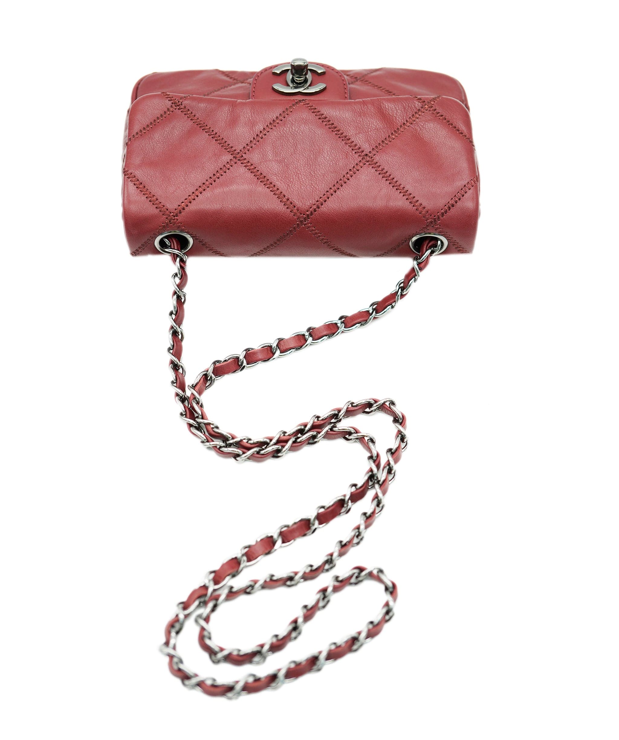 Chanel Chanel Mini Flap Rectangle Burgundy Bag  ALL0857