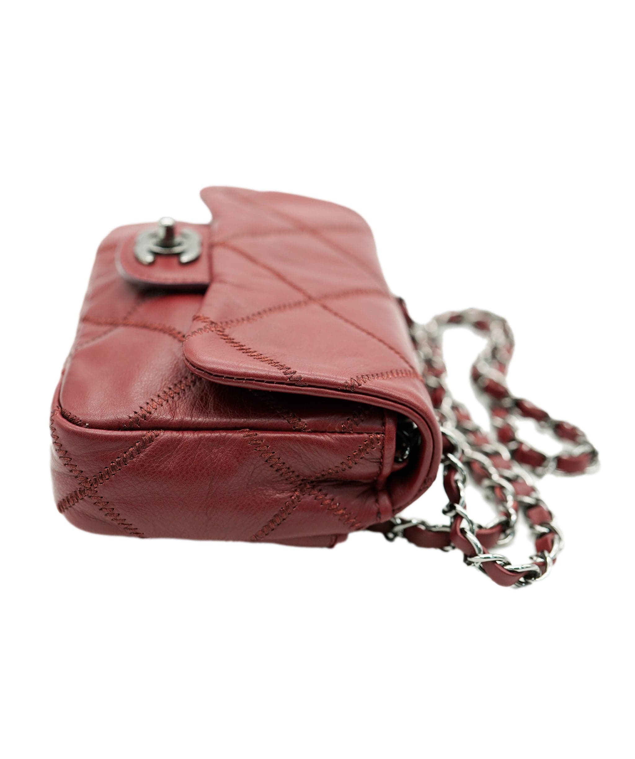 Chanel Chanel Mini Flap Rectangle Burgundy Bag  ALL0857