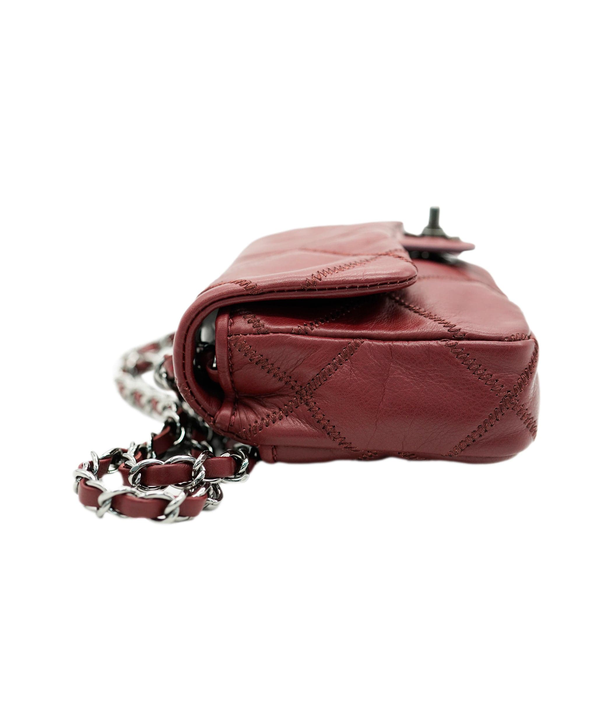 Chanel Chanel Mini Flap Rectangle Burgundy Bag  ALL0857